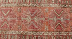 Long Midcentury Turkish Kurdish Runner with Diamond Medallions