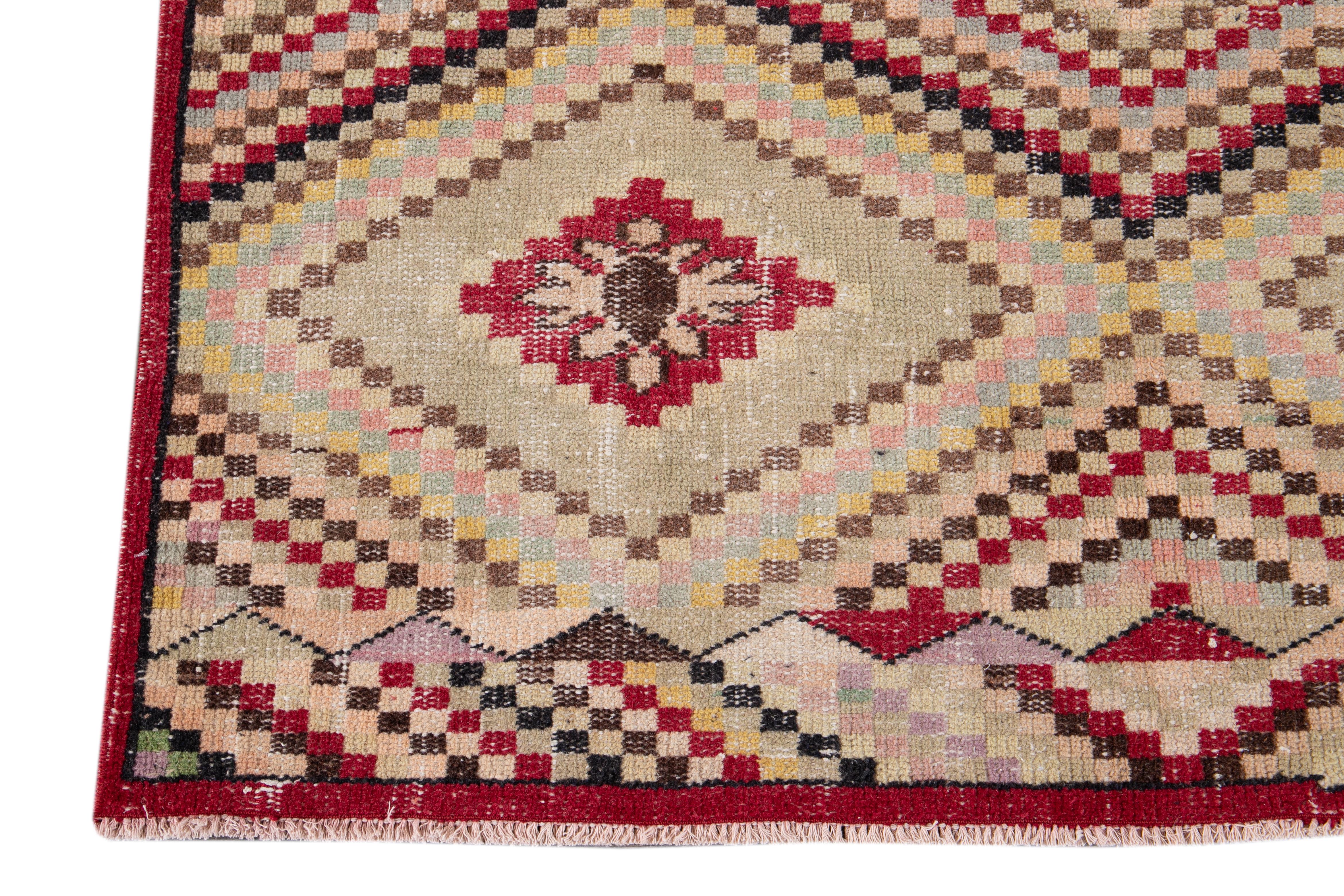 Türkischer Streuwollteppich Vintage im Angebot 4