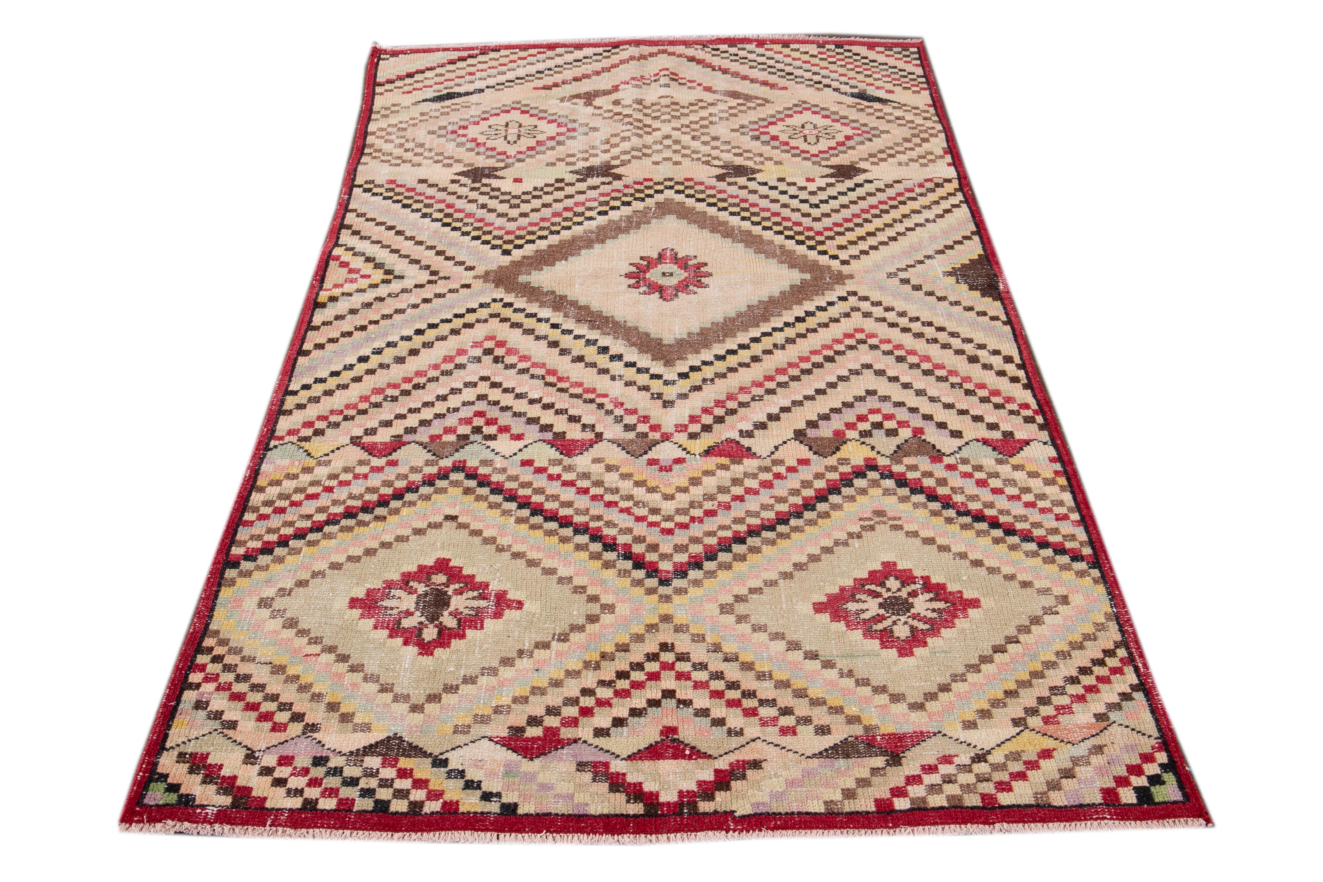 Türkischer Streuwollteppich Vintage im Angebot 5