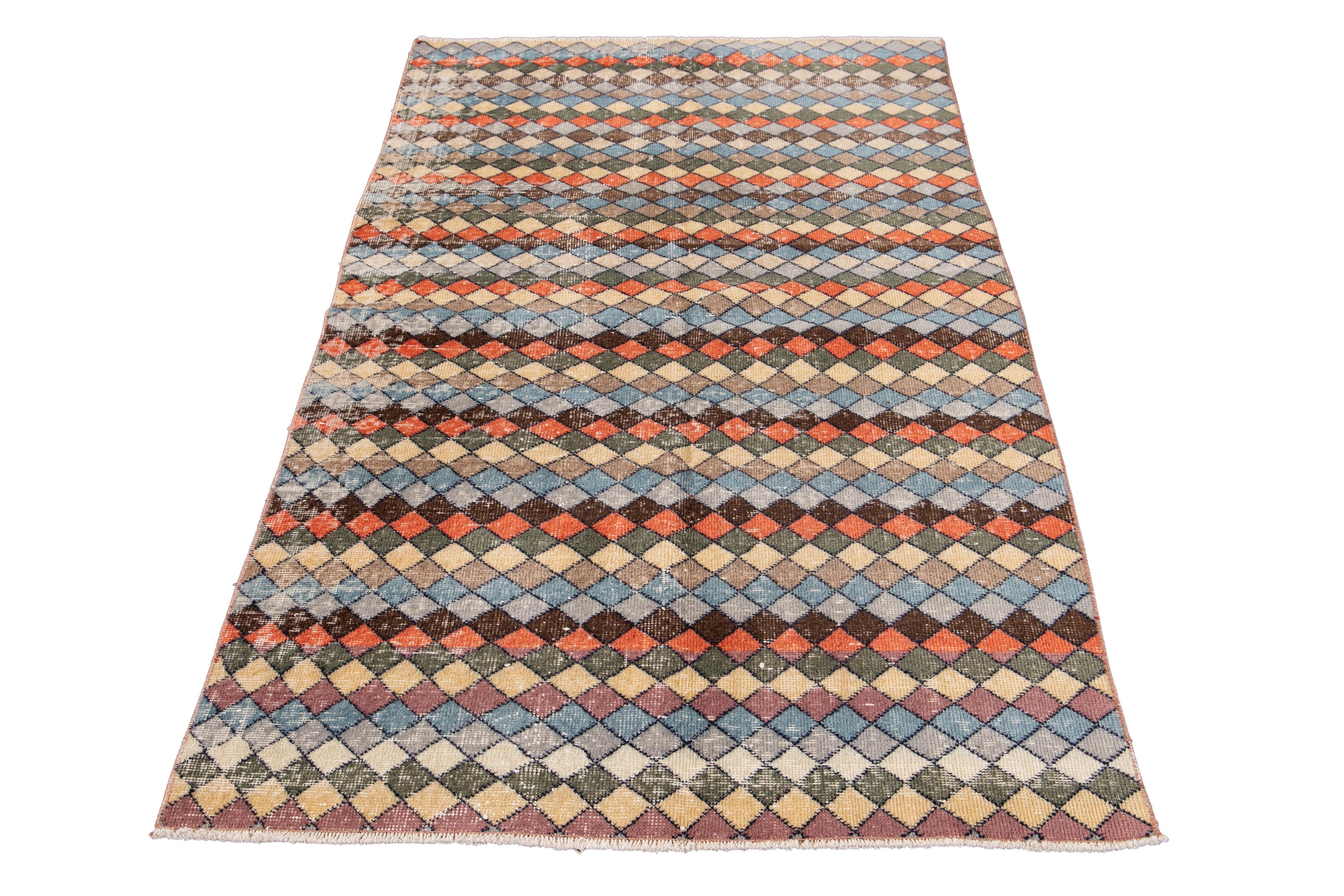 Türkischer Streuwollteppich Vintage im Angebot 6