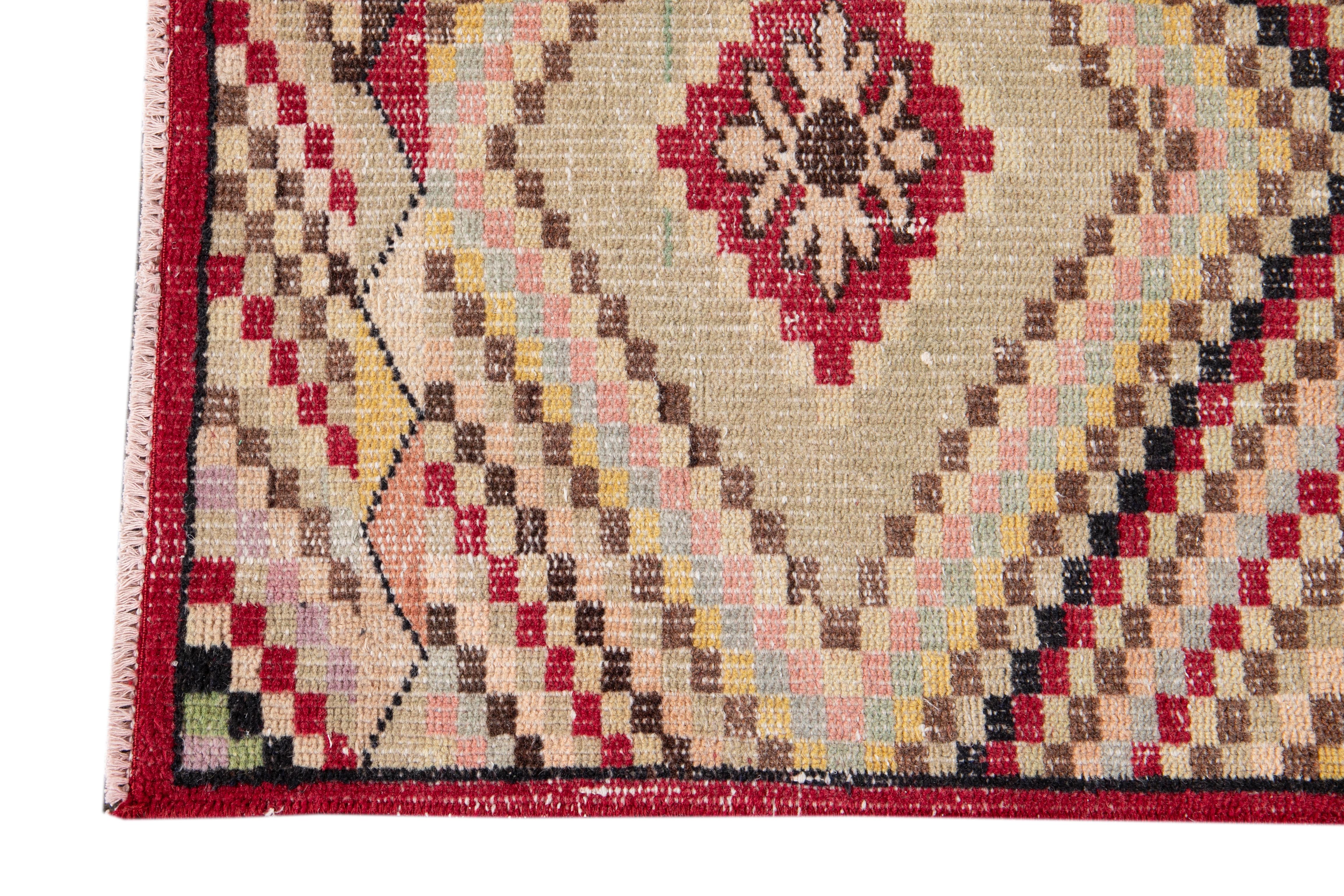 Türkischer Streuwollteppich Vintage (Wolle) im Angebot