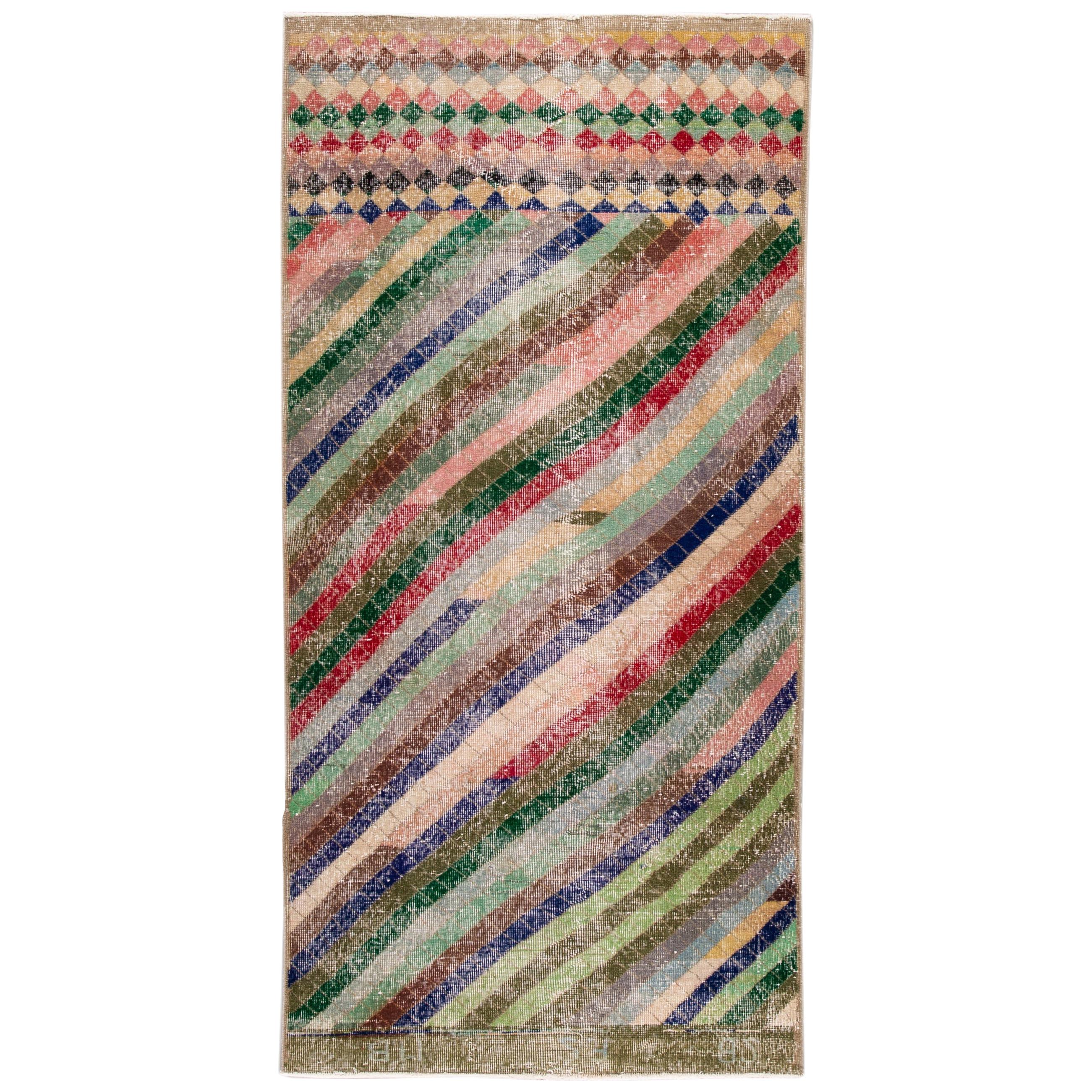 Petite Vintage Turkish Wool Rug at 1stDibs