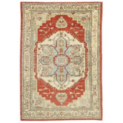 Antique Turkish Serapi Rug with English Tudor Style