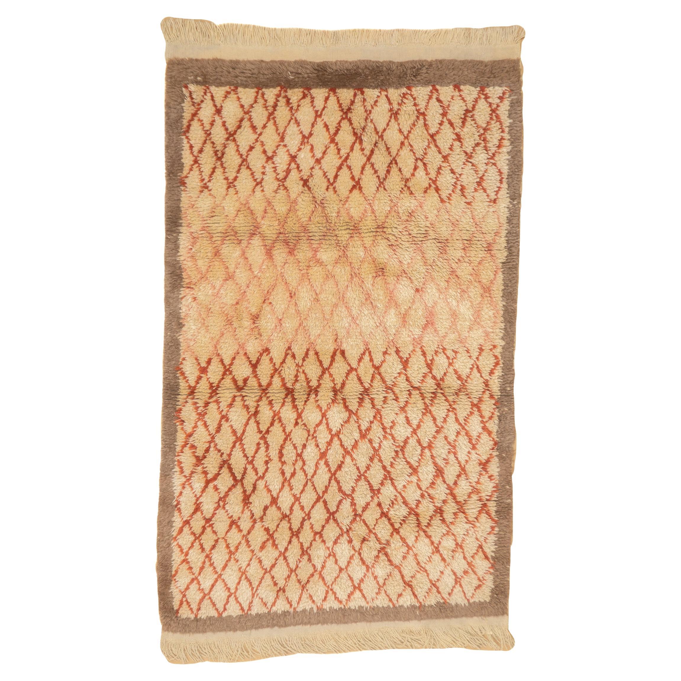 Vintage Turkish Shag Rug 4'0" x 6'3" For Sale