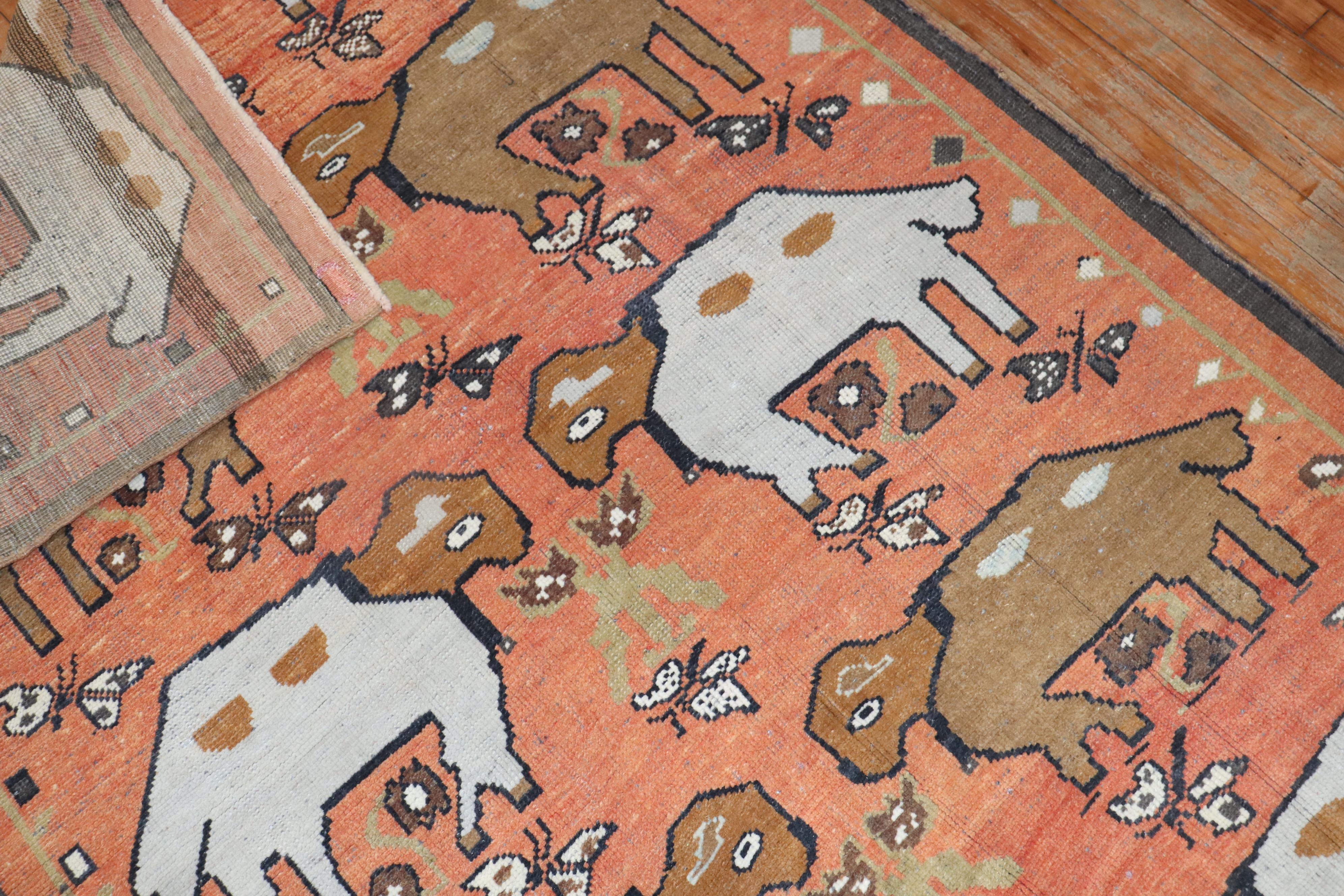 Late 20th-century Turkish Anatolian sheep Pictorial rug 

Measures: 4'7'' x 6'11''.