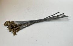 Vintage Turkish Shish Kebab Skewers with Brass Animal Ornaments, Set of 8