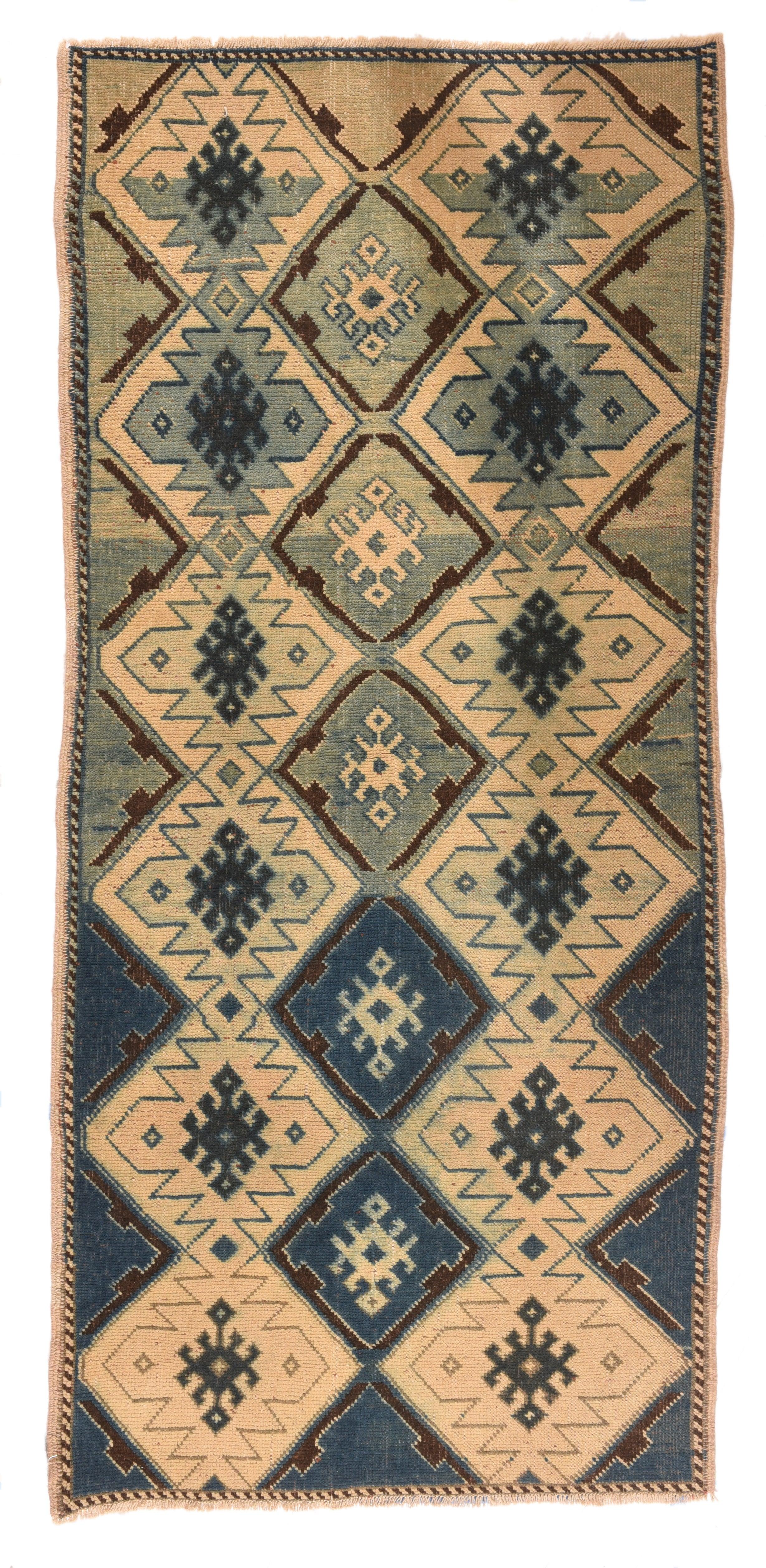 Turc Tapis de couloir turc court vintage de 3'3'' x 6'11'' en vente