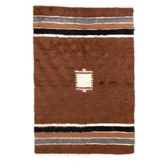 Vintage Turkish Siirt Tulu Rug with a Minimalist Tribal Design