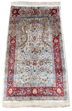 Vintage Turkish Silk Hereke Rug 1.25m x 0.75m