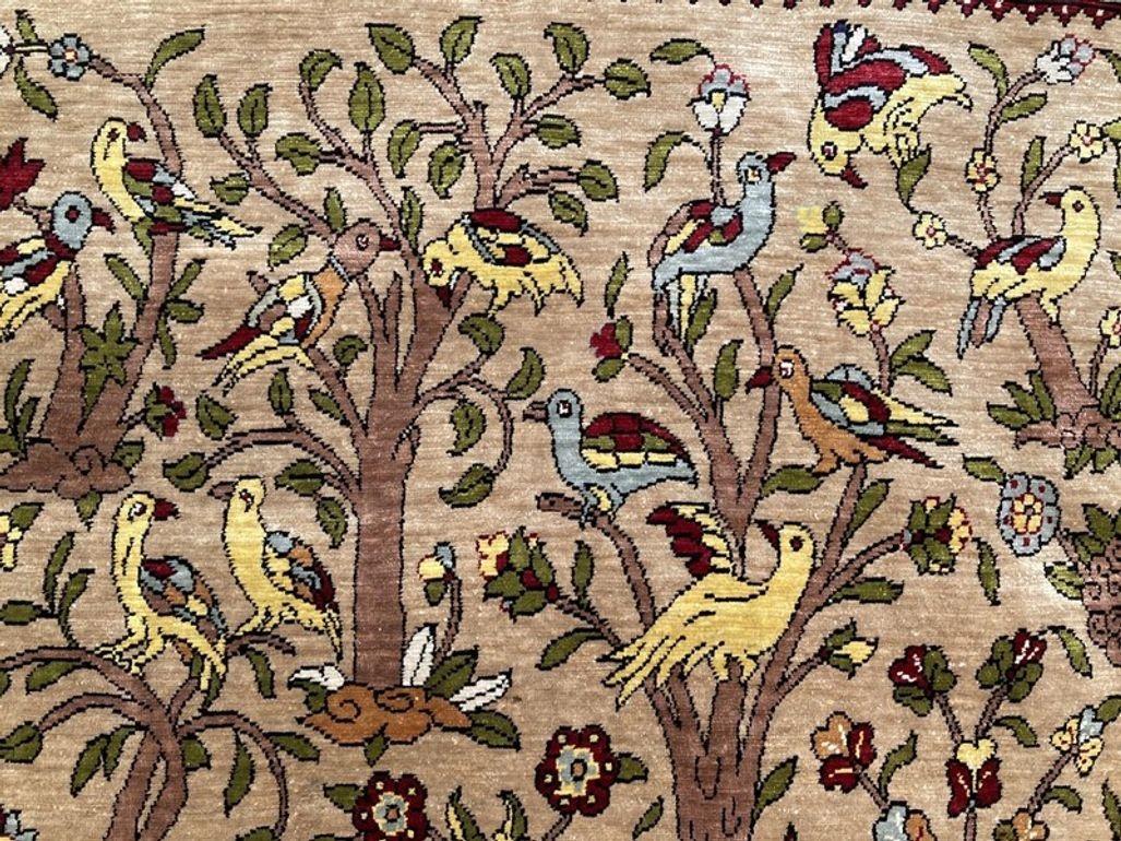 Tappeto vintage in seta Hereke 1,27 m x 0,76 m in vendita 7