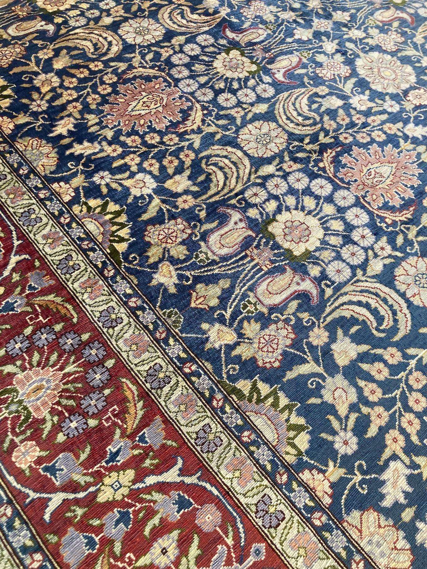 Türkischer Hereke-Teppich aus Seide im Vintage-Stil 1,55m x 1,12m im Angebot 6