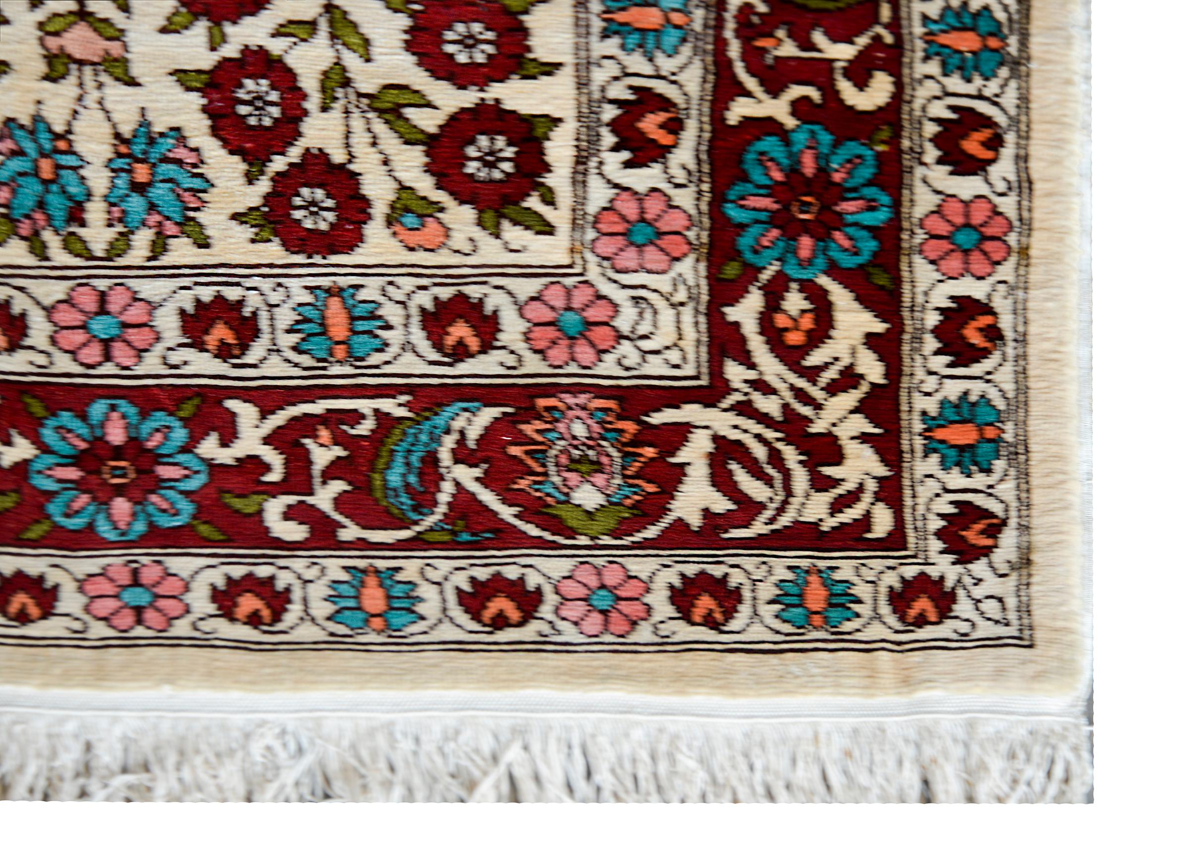 Vieux tapis turc en soie Hereke en vente 3