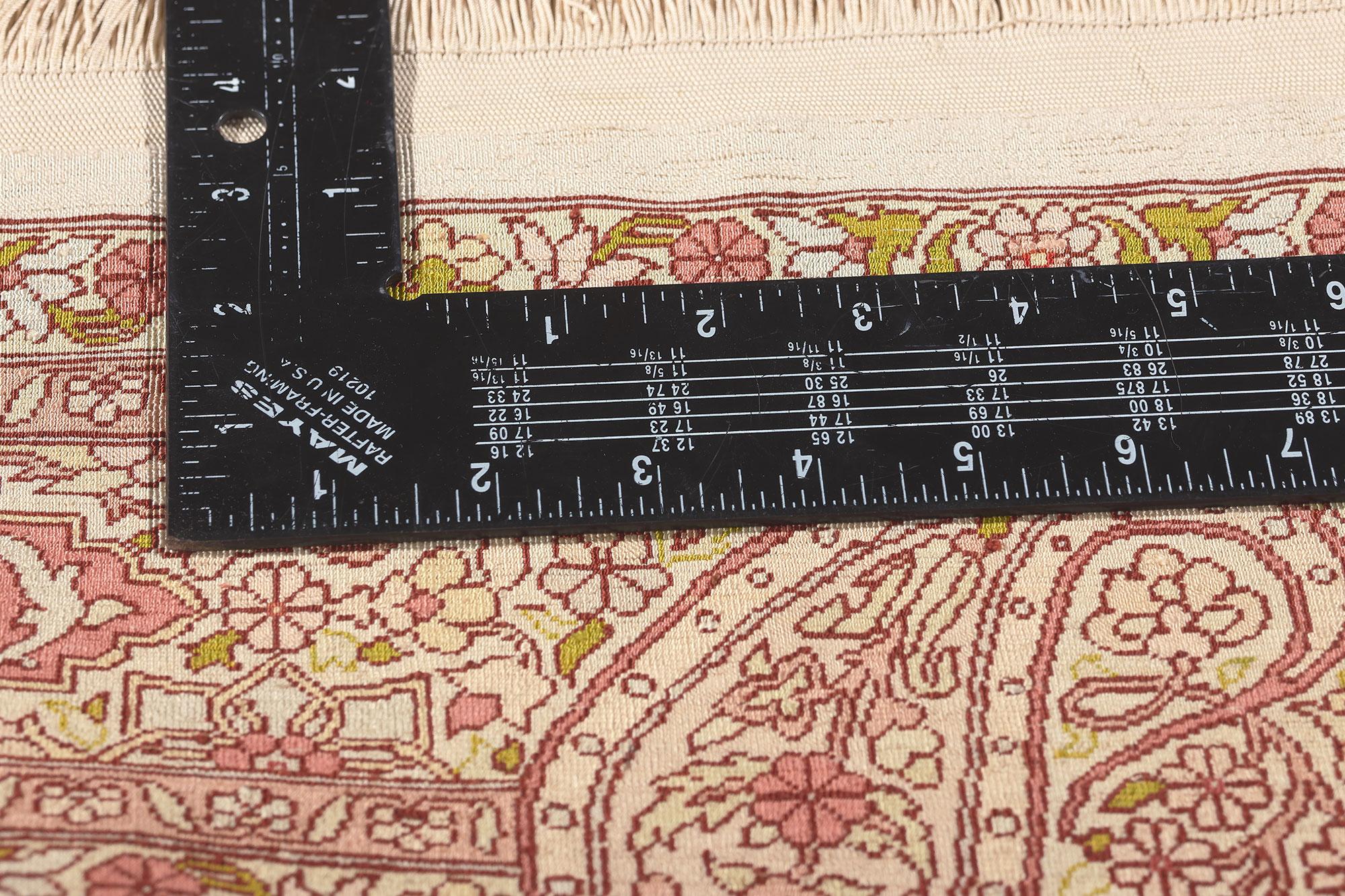 20th Century Vintage Turkish Silk Hereke Rug, Timeless Allure Meets Tonal Elegance For Sale