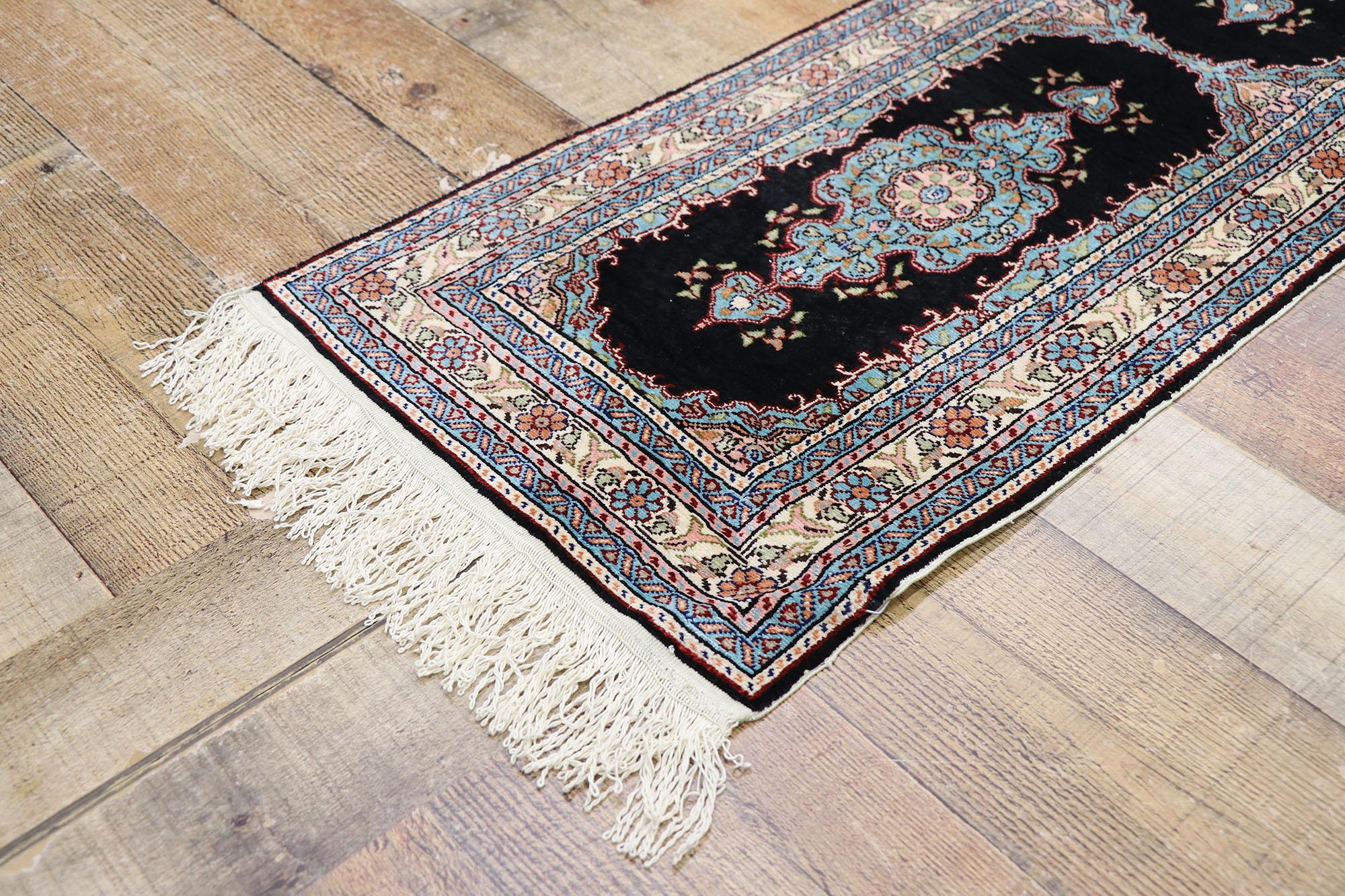 Vintage Turkish Silk Hereke Rug with Neoclassical Victorian Style For Sale 1