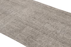 Vintage Turkish Silver Gray Wool Kilim Runner by Rug & Kilim