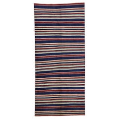 Used Turkish Sivas Gallery Rug with Stripes and Nautical Style