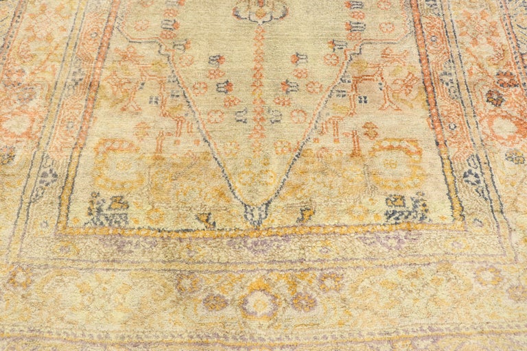 Hand-Knotted Vintage Turkish Sivas Prayer Rug with Pastel Hues For Sale