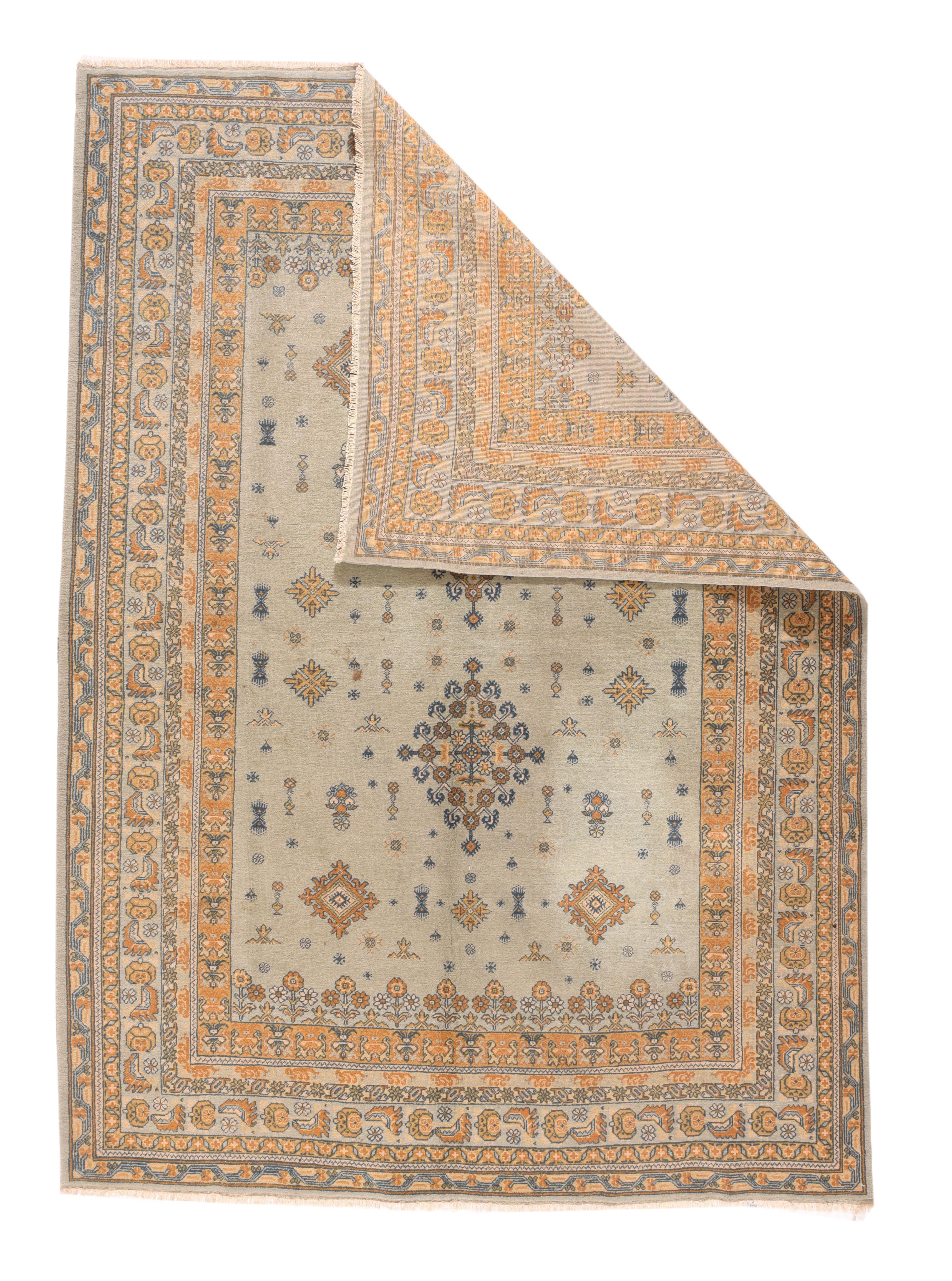 Vintage Turkish Sivas Rug 5'0'' x 7'11''. Die handelsüblichen raumgroßen Teppiche und Streuteppiche mit mittlerer Knüpfung und präziser Zeichnung stammen aus Werkstätten in der ostanatolischen Stadt Sivas. Das 