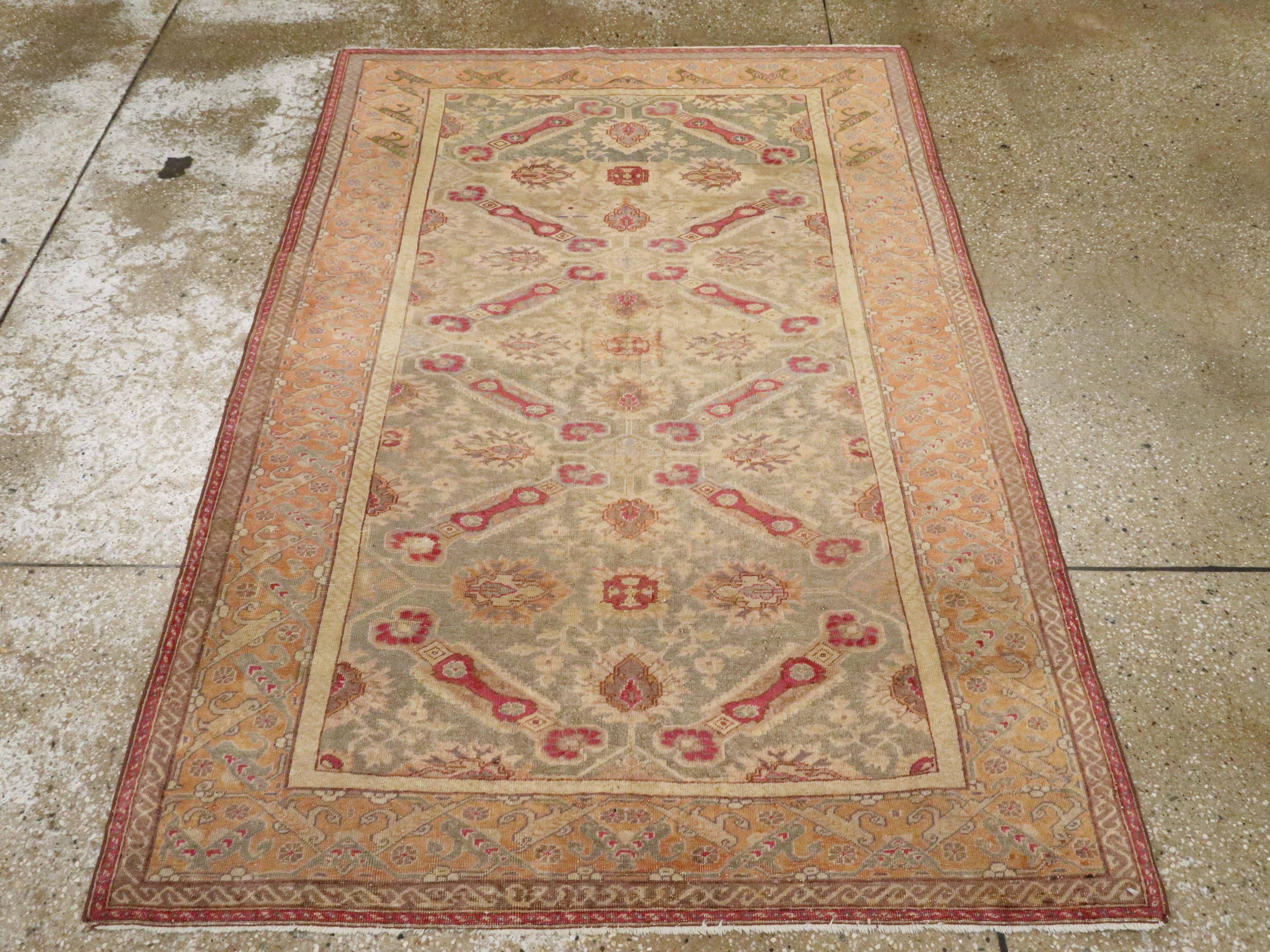 Hand-Knotted Vintage Turkish Sivas Rug For Sale