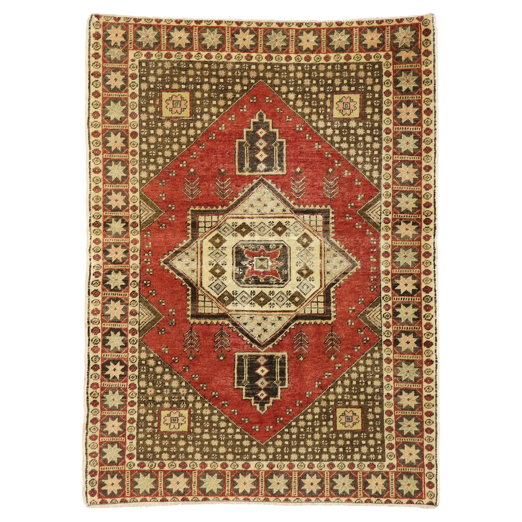 1950's Turkish Sivas Carpet with Traditional Style