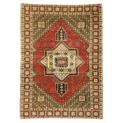 Türkischer Sivas-Teppich aus den 1950er Jahren mit traditionellem Stil