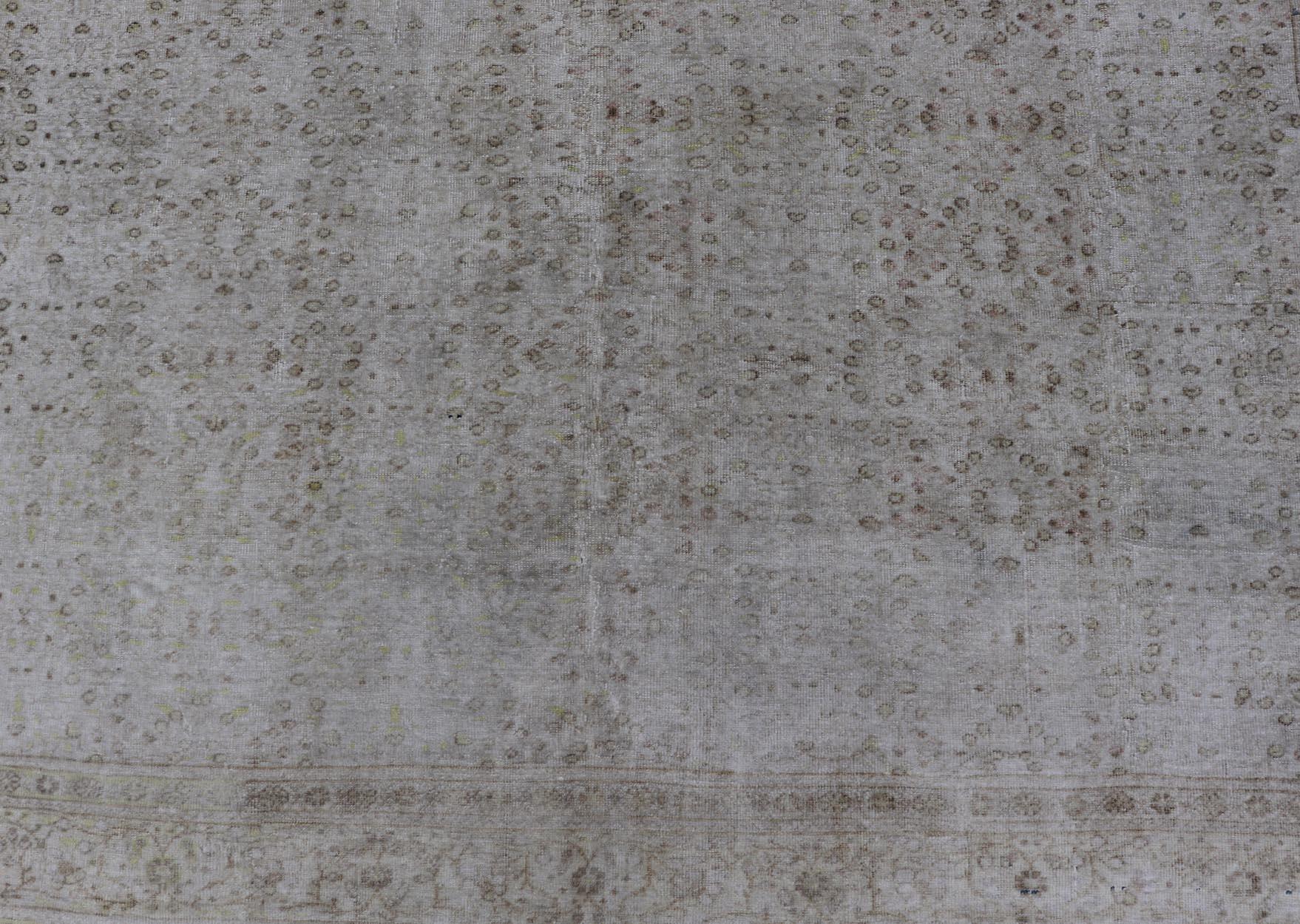 Vintage türkischen Sivas Teppich in Seide mit Silber und Beige Töne 6'5 x 9'8 im Angebot 2