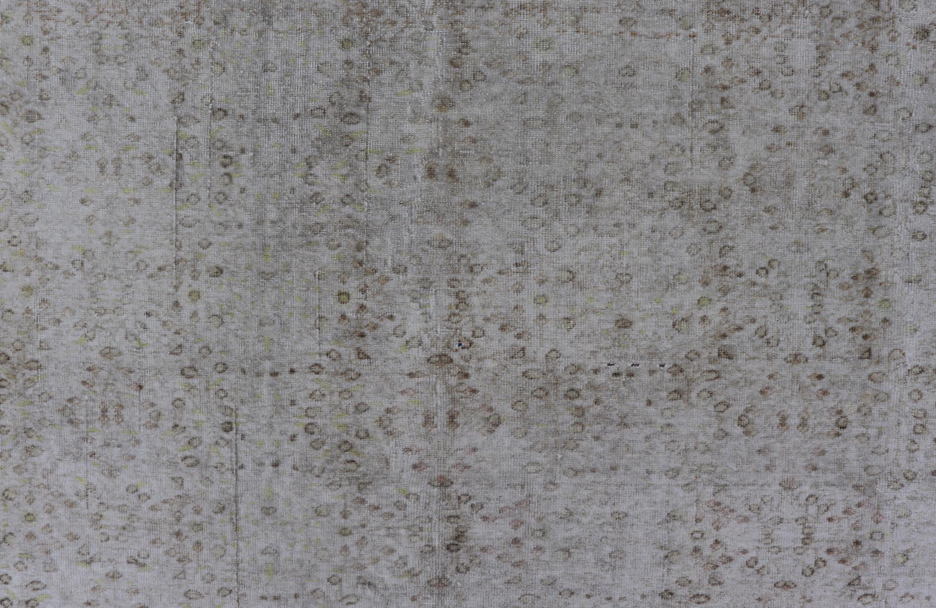 Vintage türkischen Sivas Teppich in Seide mit Silber und Beige Töne 6'5 x 9'8 im Angebot 3