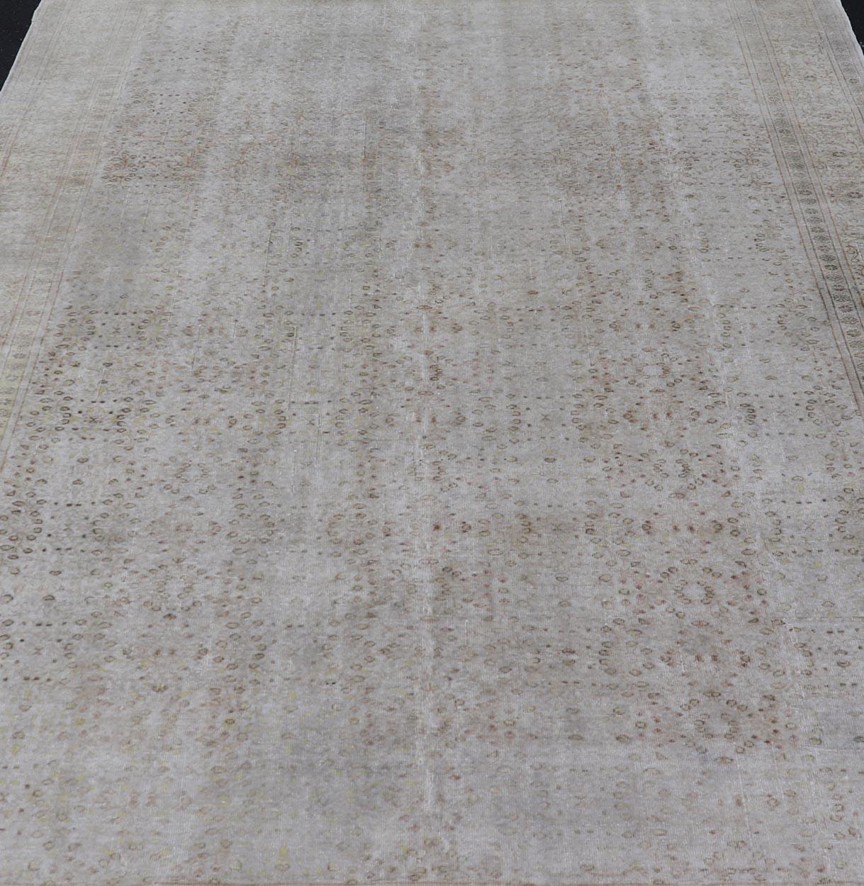 Vintage türkischen Sivas Teppich in Seide mit Silber und Beige Töne 6'5 x 9'8 (Wolle) im Angebot