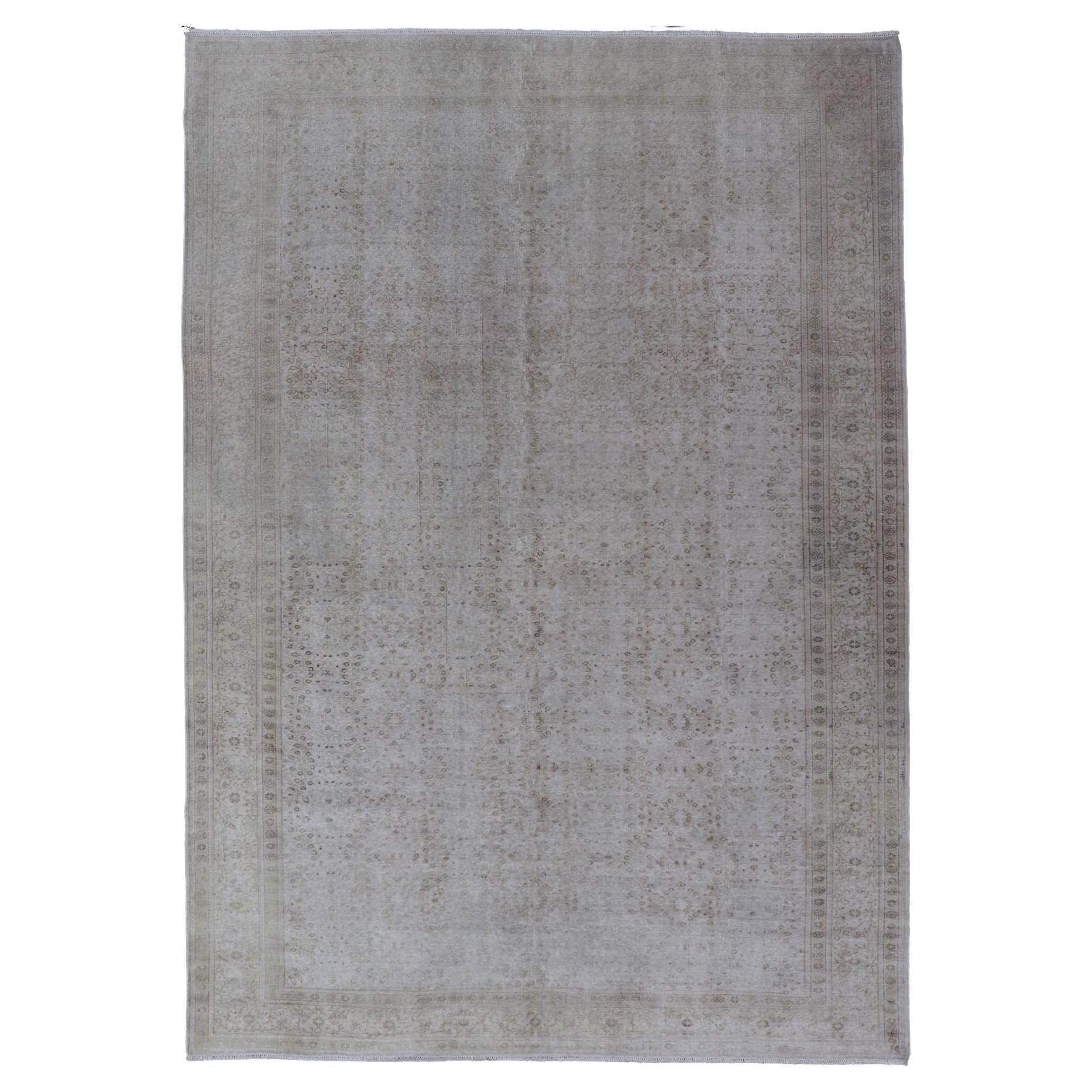 Tappeto Sivas turco vintage in seta con toni argento e beige 6
5 x 9
8