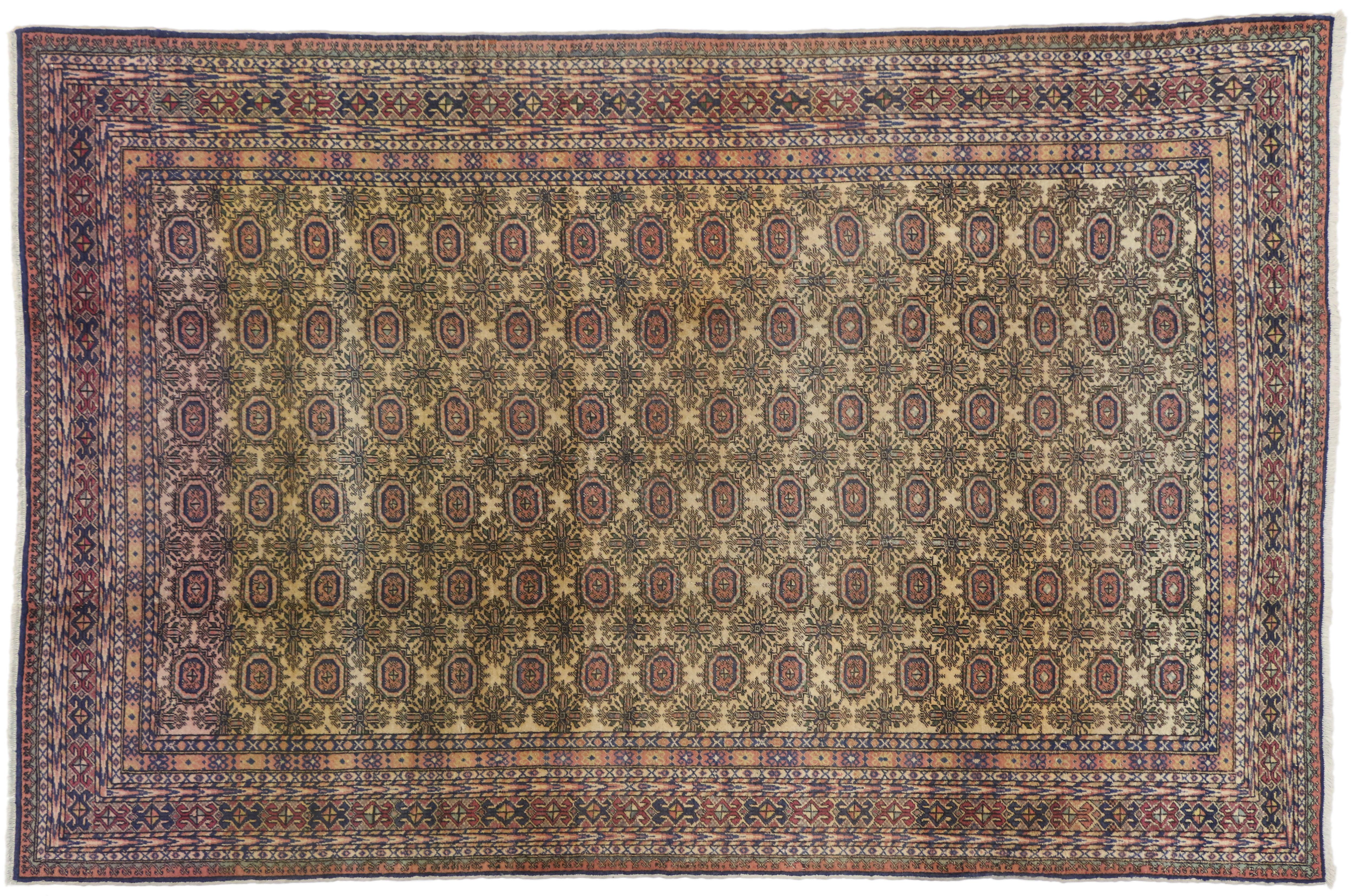 20th Century Vintage Turkish Sivas Rug with Bohemian Style, Pink and Purple Hues