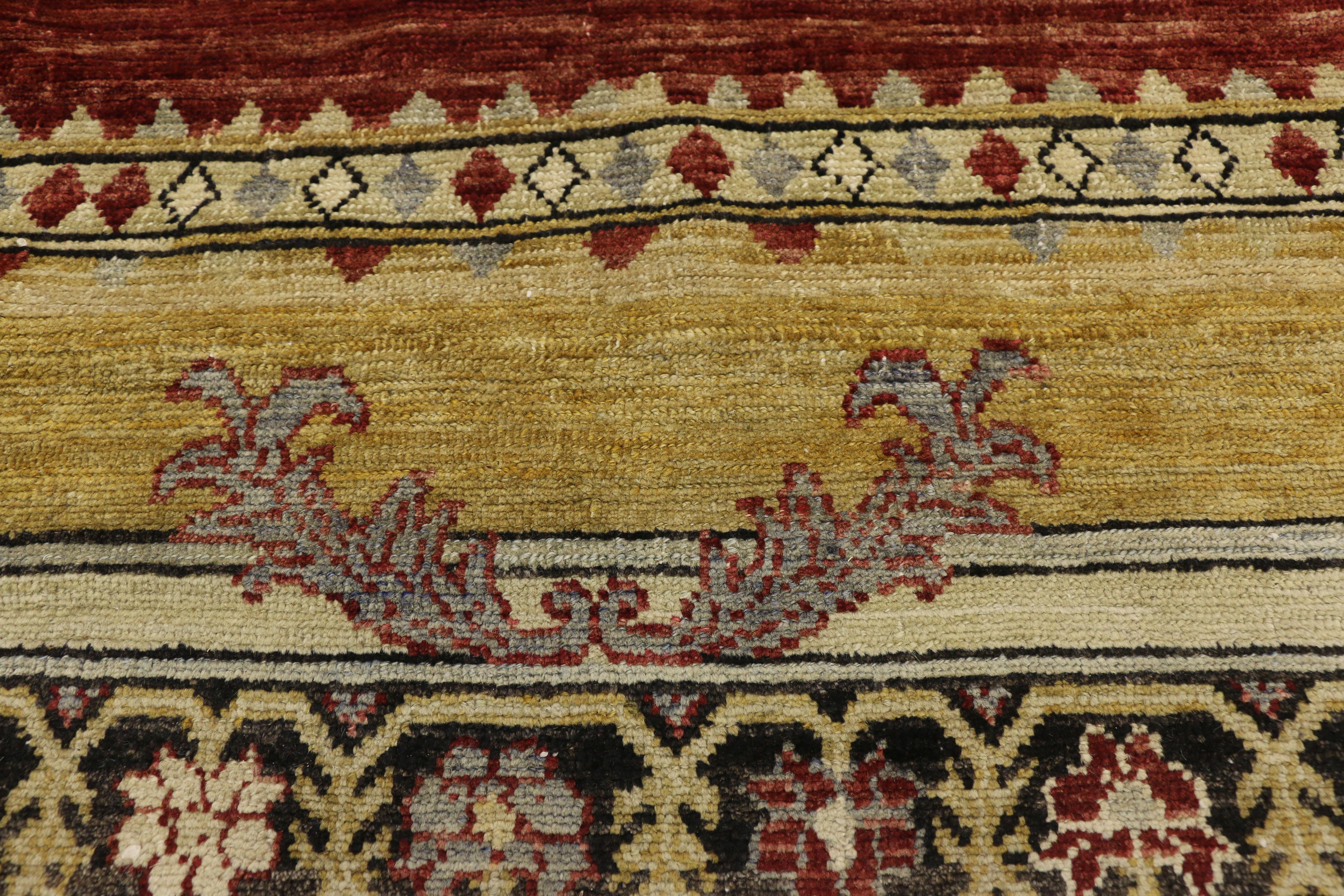 Vintage Turkish Sivas Rug with Byzantine and Gothic Revival Style In Good Condition For Sale In Dallas, TX