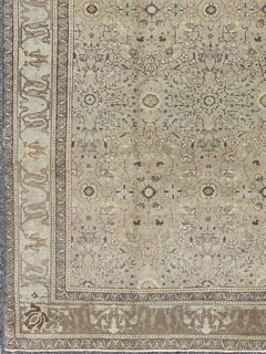 Vintage Turkish Sivas Rug with Floral Design in Earthy Neutrals