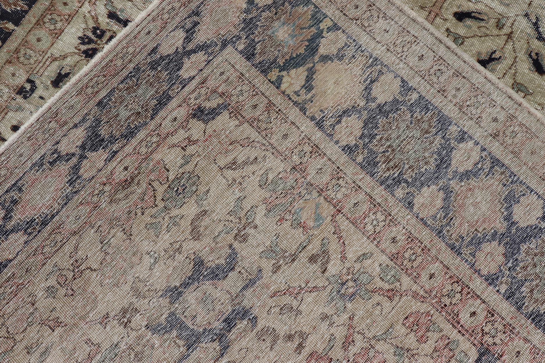 Vintage Türkisch Sivas Teppich mit floralen Mustern in Elfenbein und Brown 6'2 