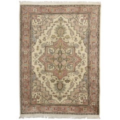 Tapis turc Sivas vintage avec motif Heriz-Serapi et style provincial français