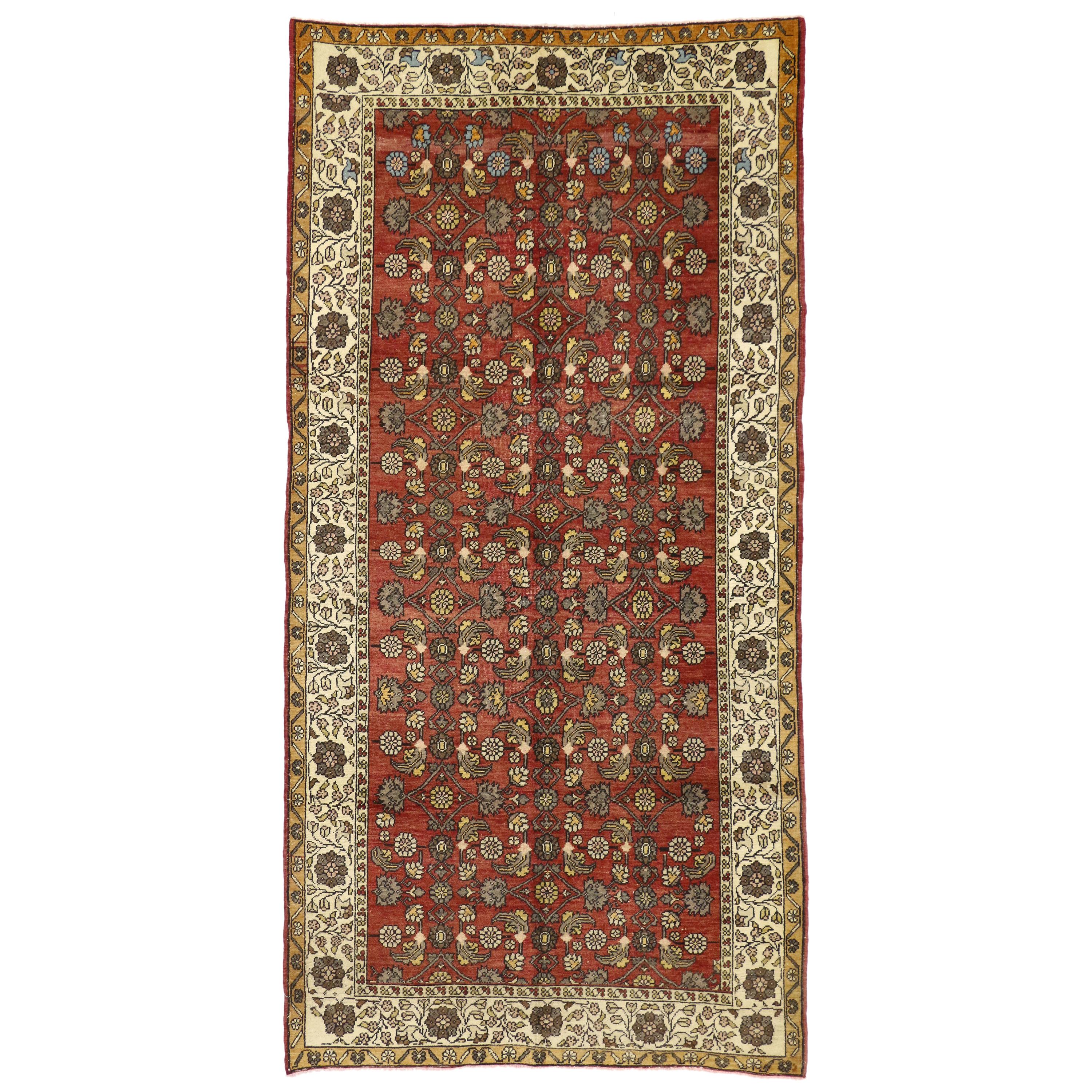 Vintage Turkish Sivas Rug with Modern Traditional Style