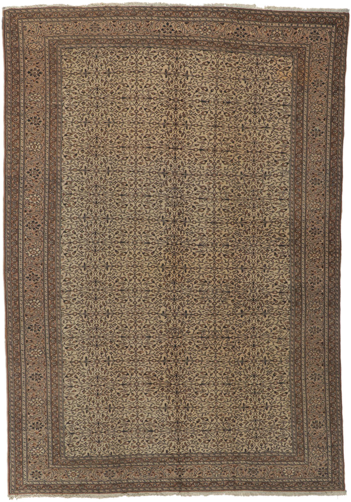 Vintage Turkish Sivas Rug with Neoclassical Style For Sale 6
