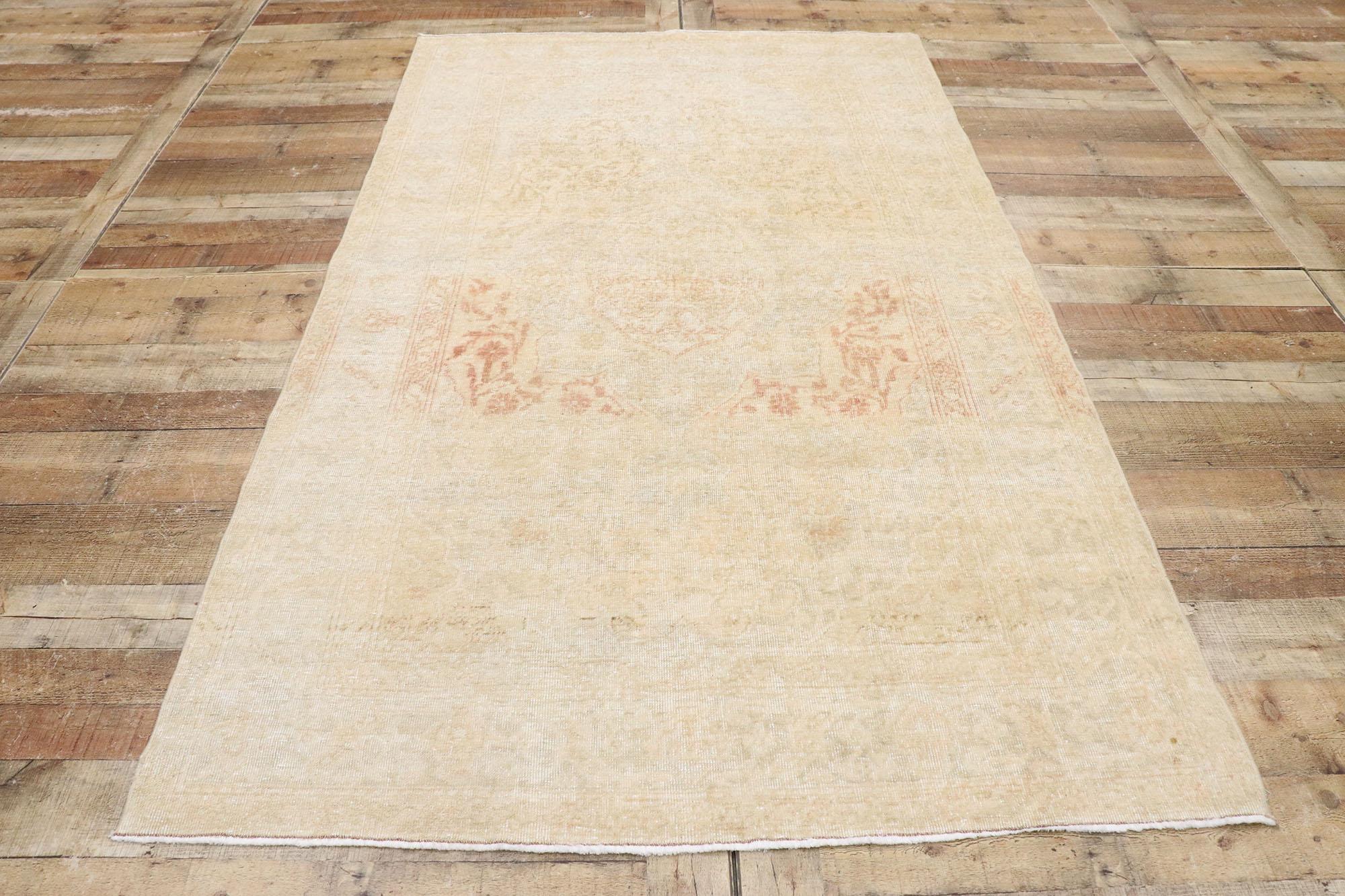 Wool Vintage Turkish Sivas Rug with Romantic English Country Cottage Style For Sale