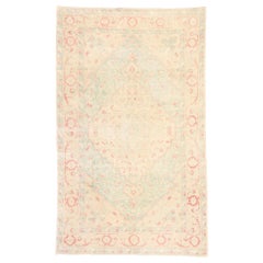 Vintage Turkish Sivas Rug with Romantic English Country Cottage Style