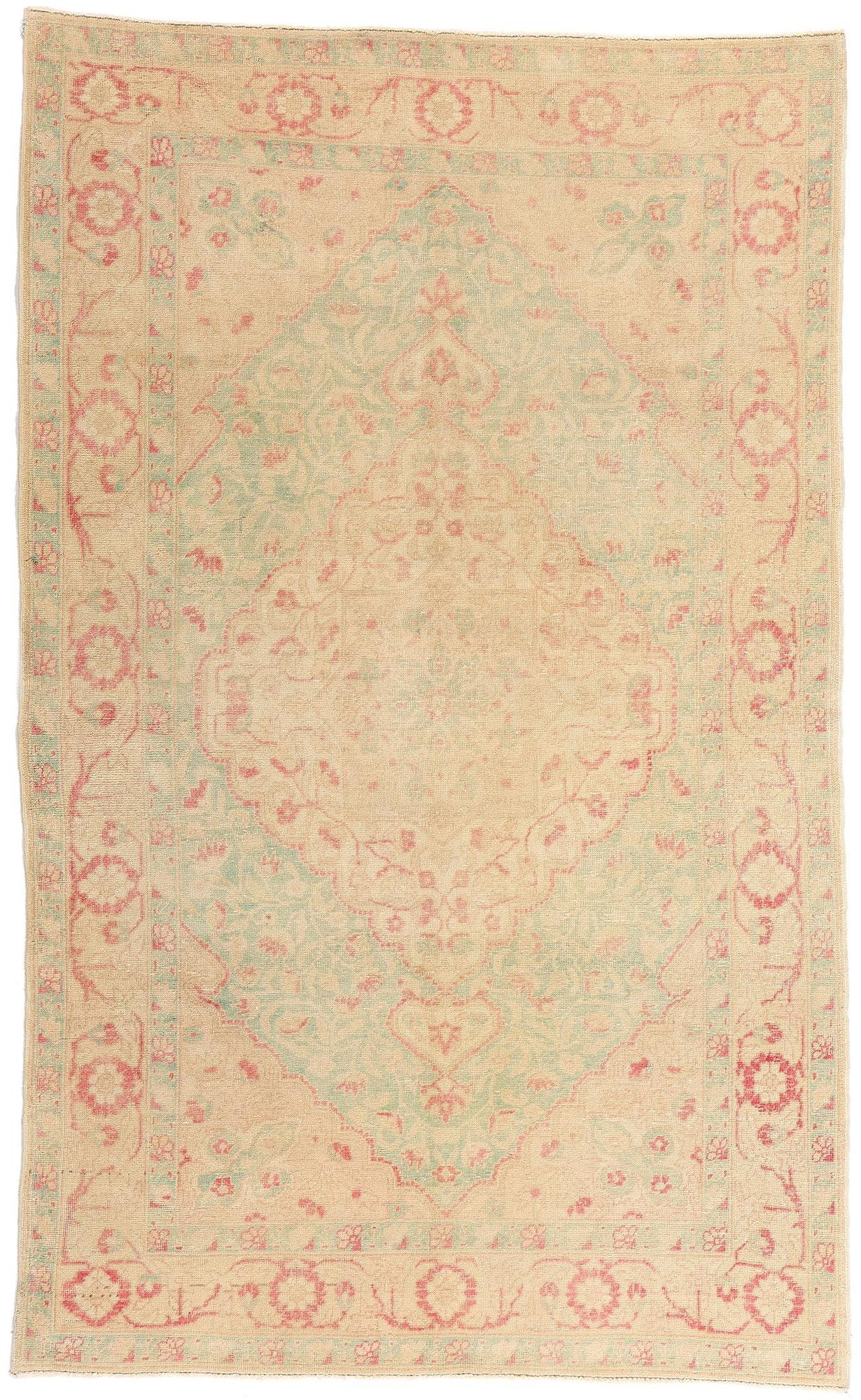 Vintage Turkish Sivas Rug with Soft Earth-Tone Colors For Sale