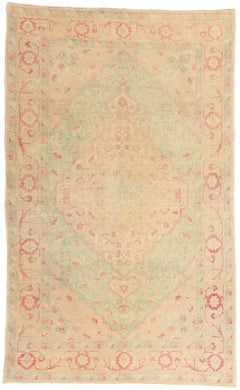 Vintage Turkish Sivas Rug with Soft Earth-Tone Colors