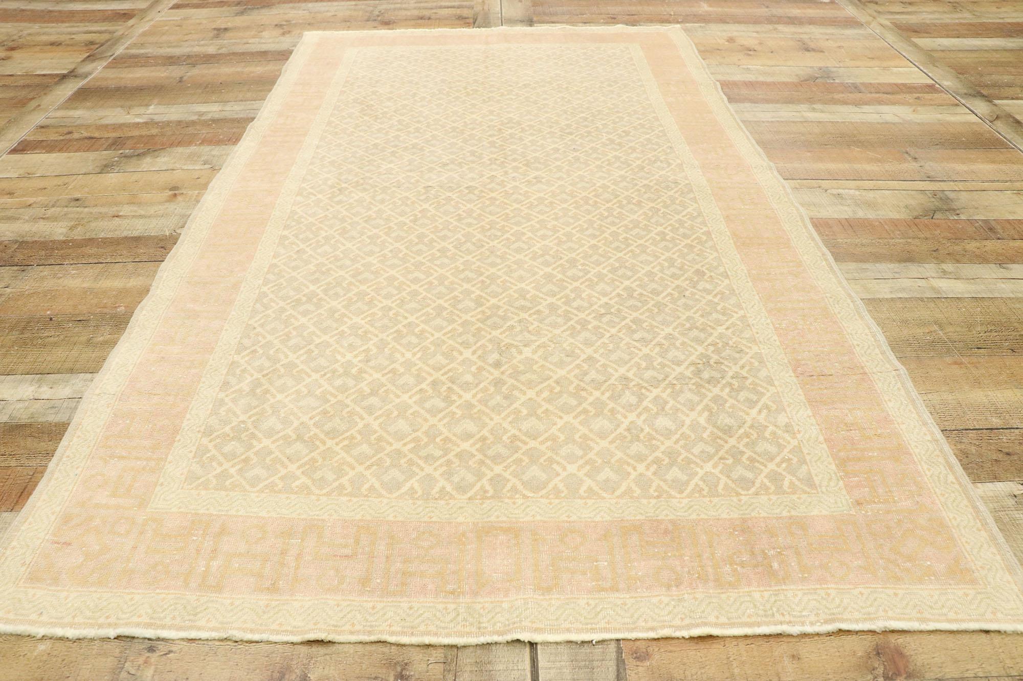 Wool Vintage Turkish Sivas Rug with Romantic Georgian Style For Sale