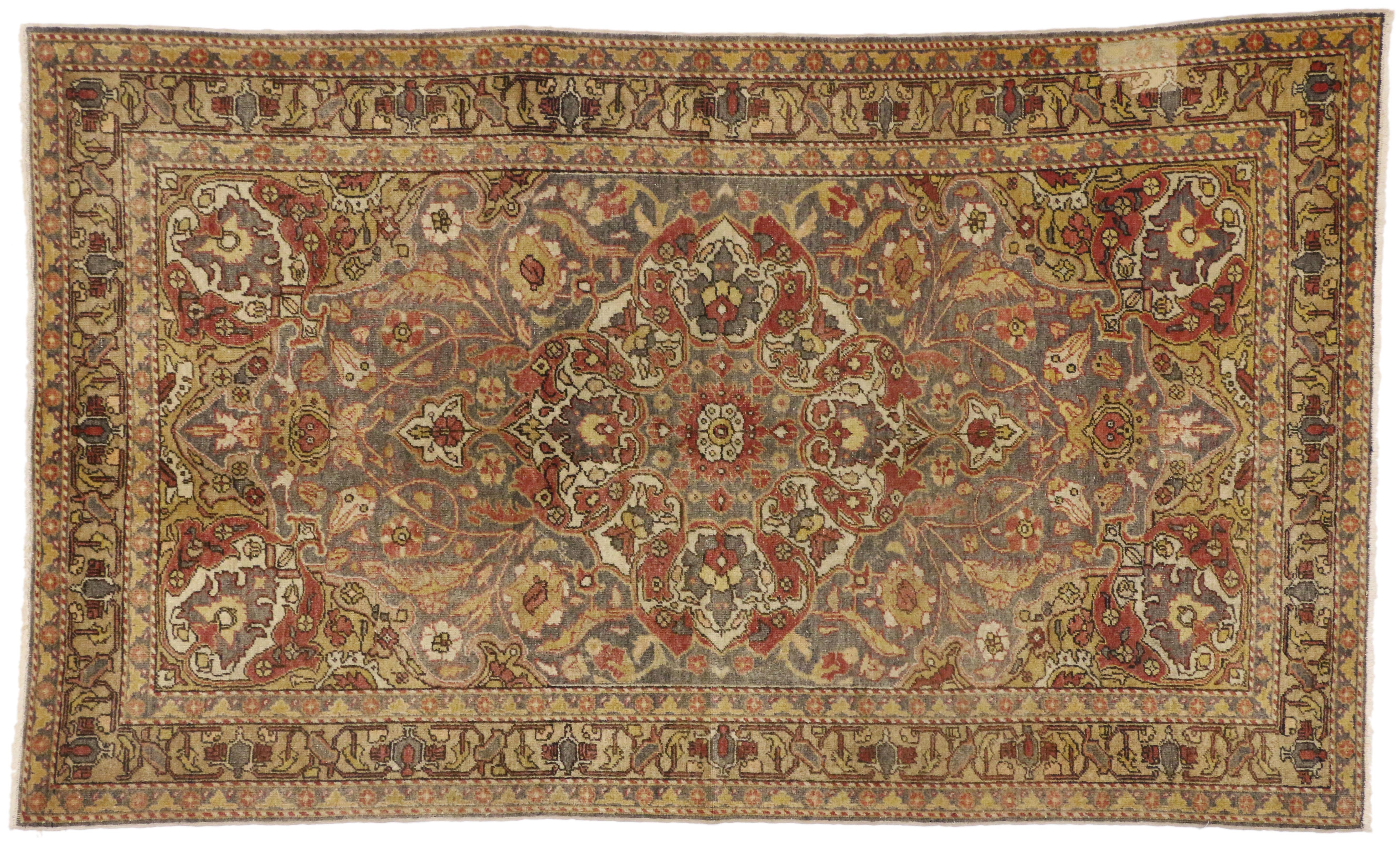 20th Century Vintage Turkish Sivas Rug with Rustic Cottage Arts & Crafts Style For Sale