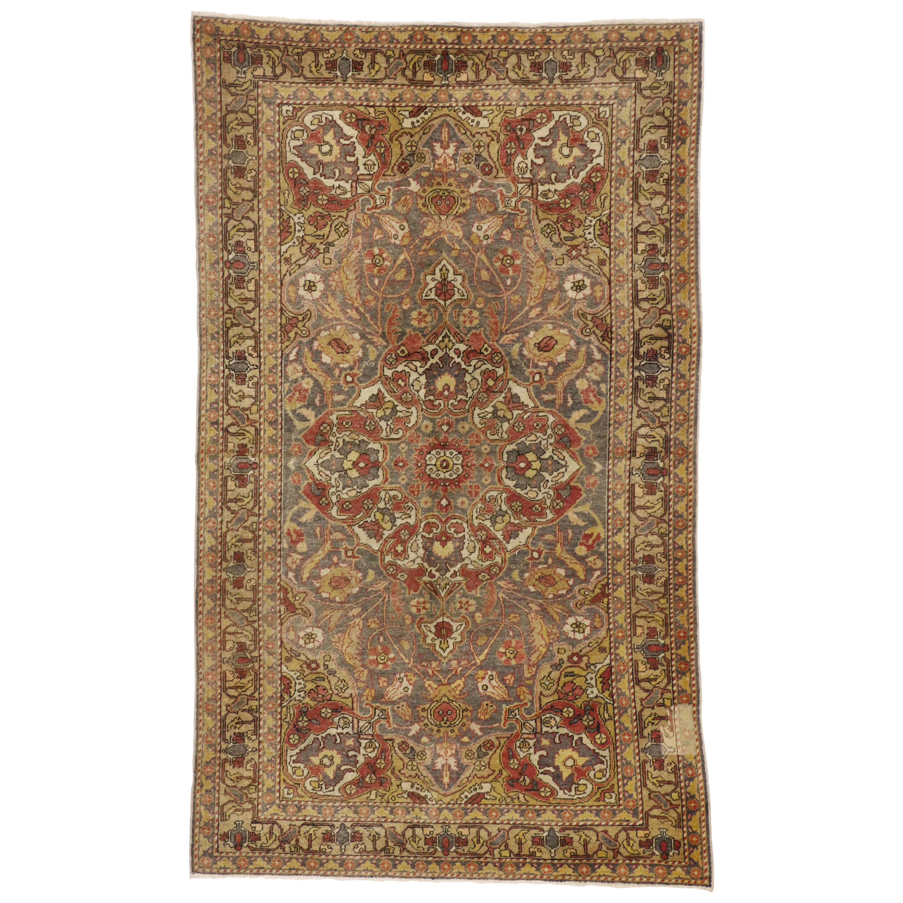 Vintage Turkish Sivas Rug with Rustic Cottage Arts & Crafts Style For Sale
