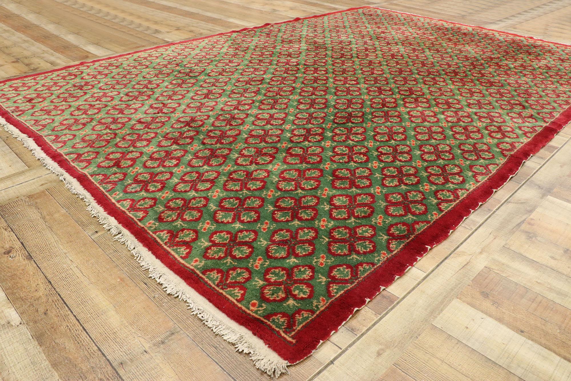 Wool Vintage Turkish Sivas Rug with Traditional English Tudor Manor House Style For Sale