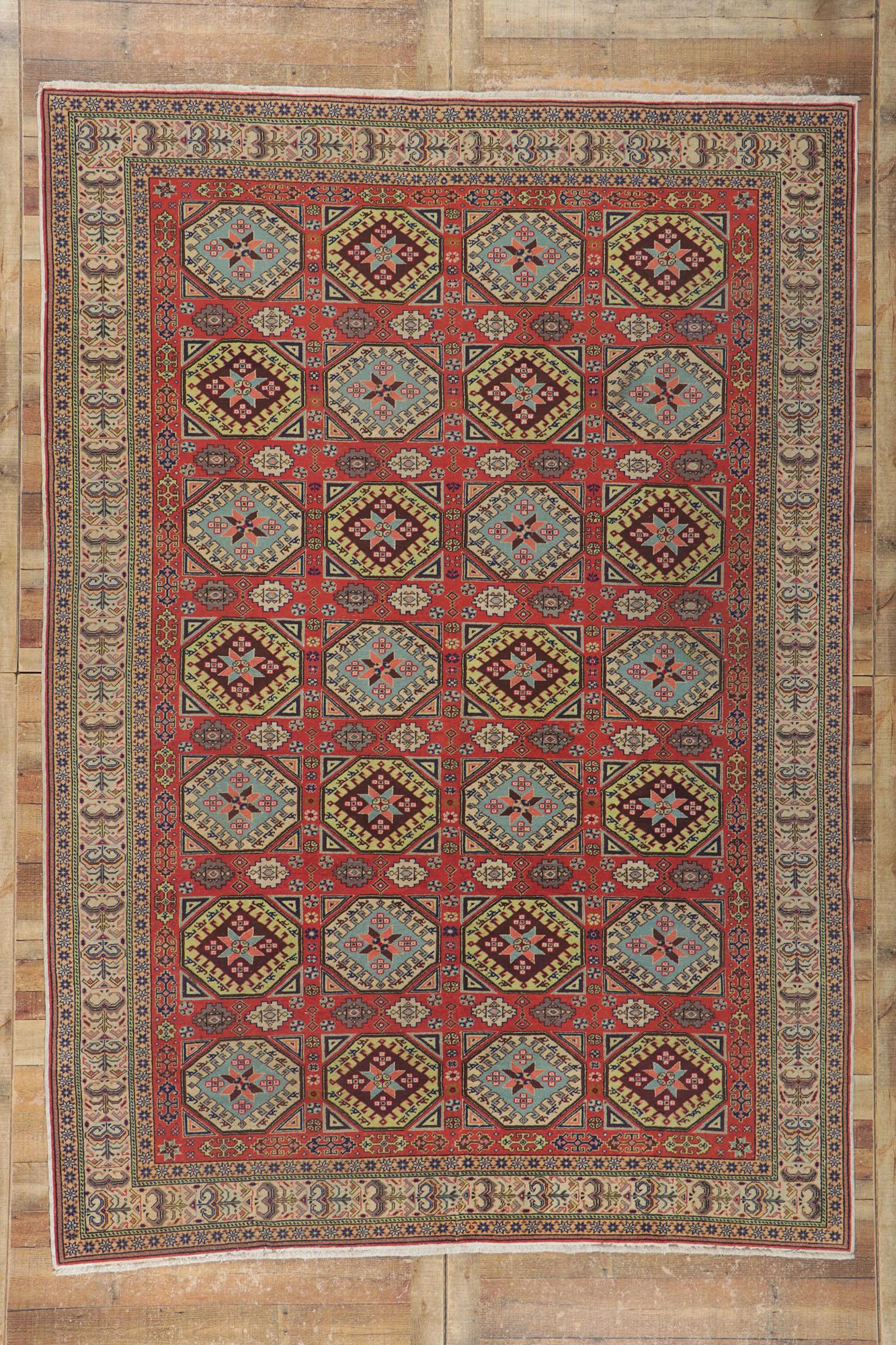 Alfombra turca vintage Sivas de estilo tribal Anudado a mano en venta