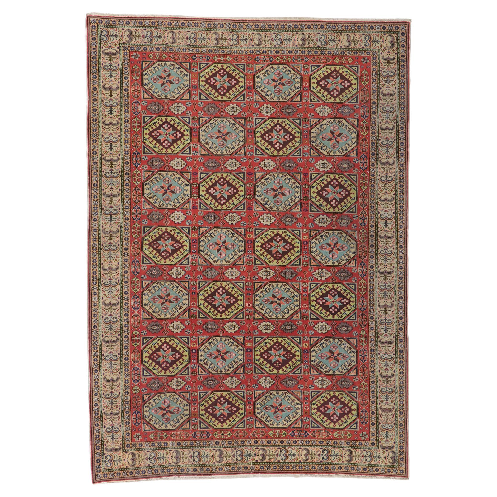 Vintage Turkish Sivas Rug with Tribal Style For Sale