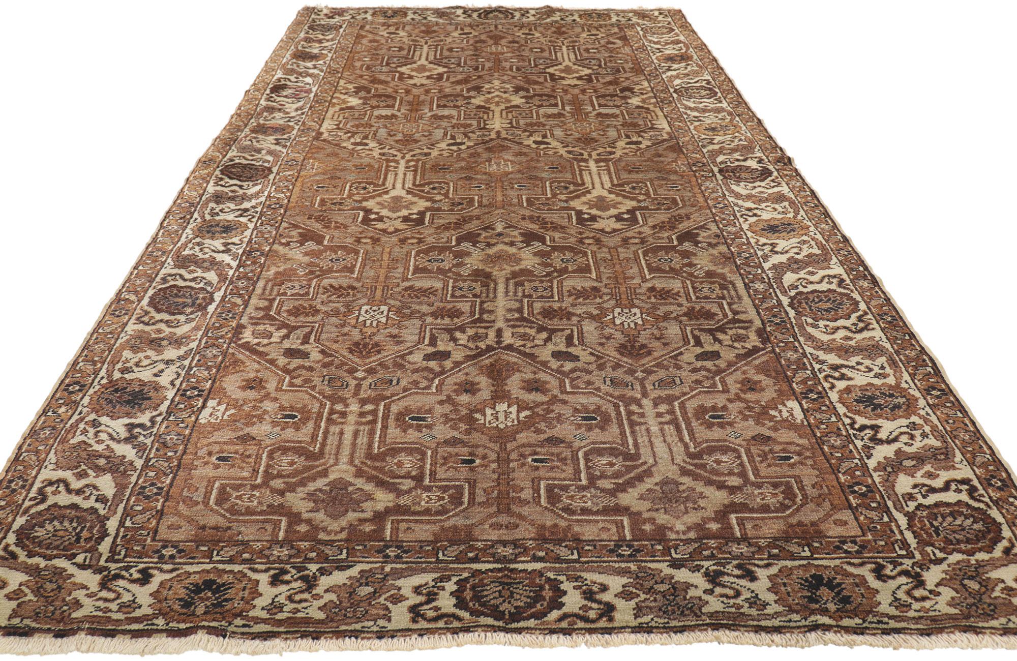 Rustic Vintage Turkish Sivas Rug with Warm Earth-Tone Colors For Sale