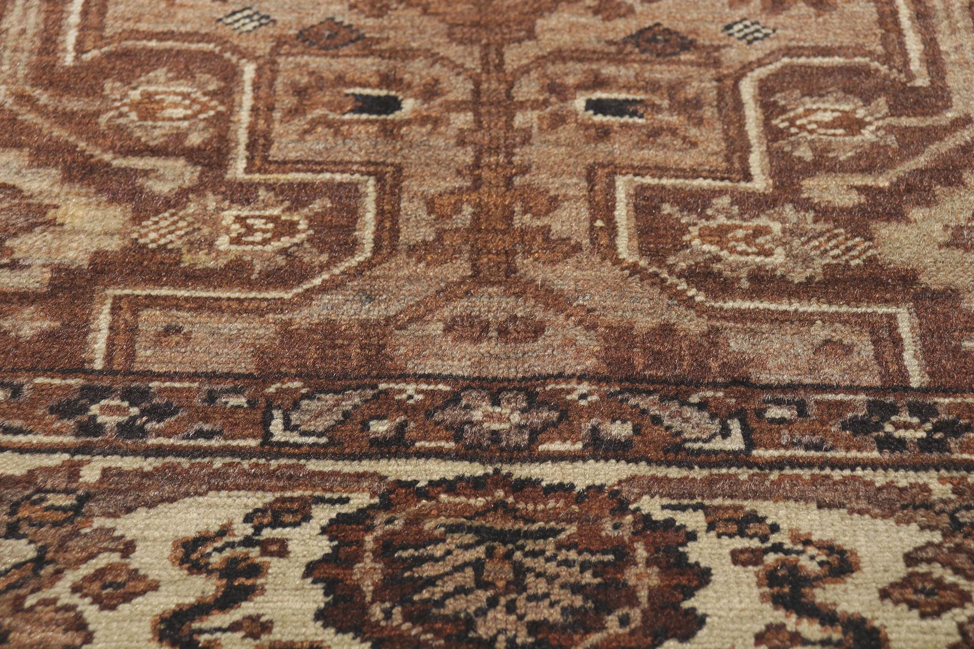 Hand-Knotted Vintage Turkish Sivas Rug with Warm Earth-Tone Colors For Sale