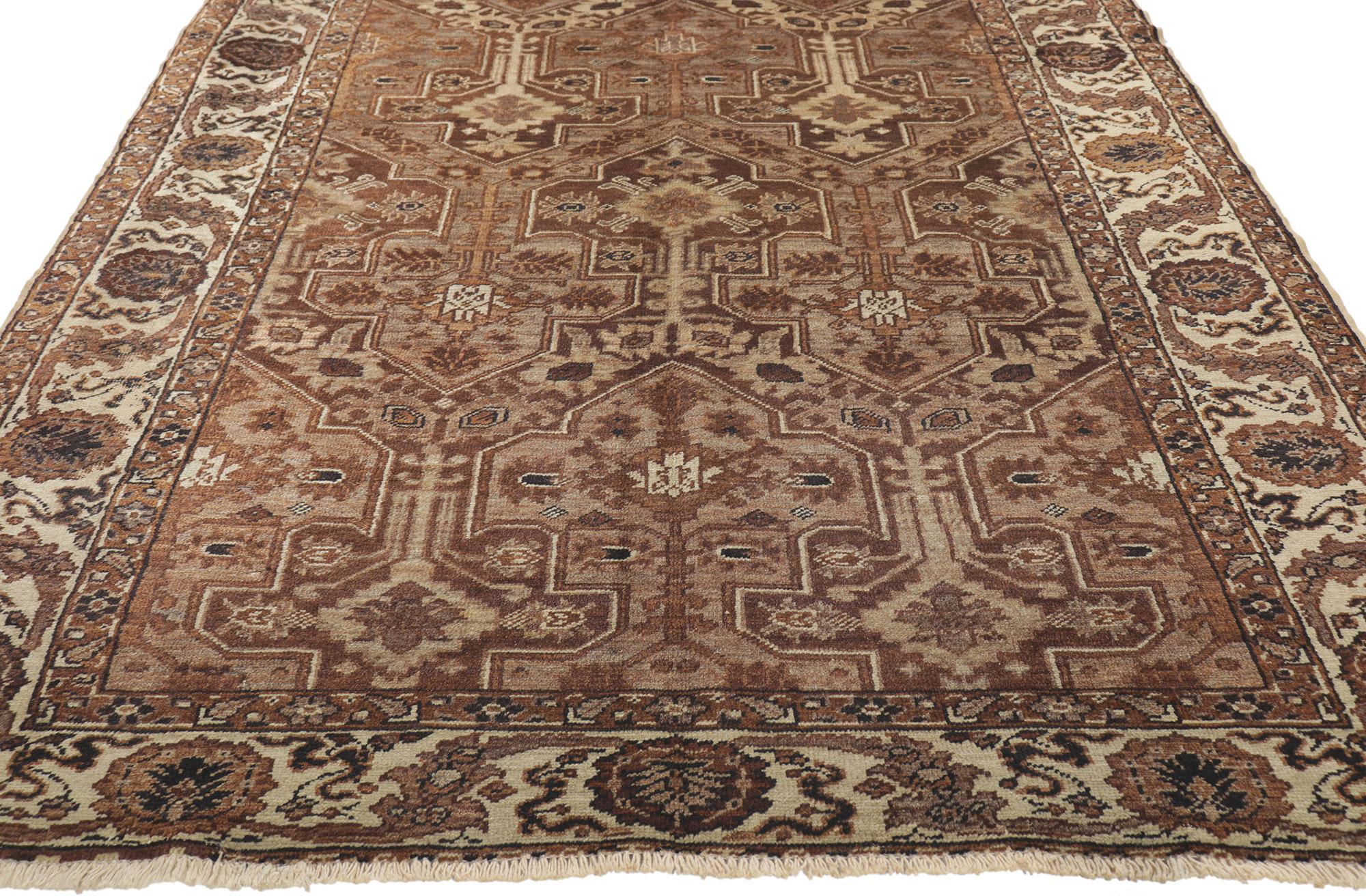 Vintage Turkish Sivas Rug with Warm Earth-Tone Colors In Good Condition For Sale In Dallas, TX