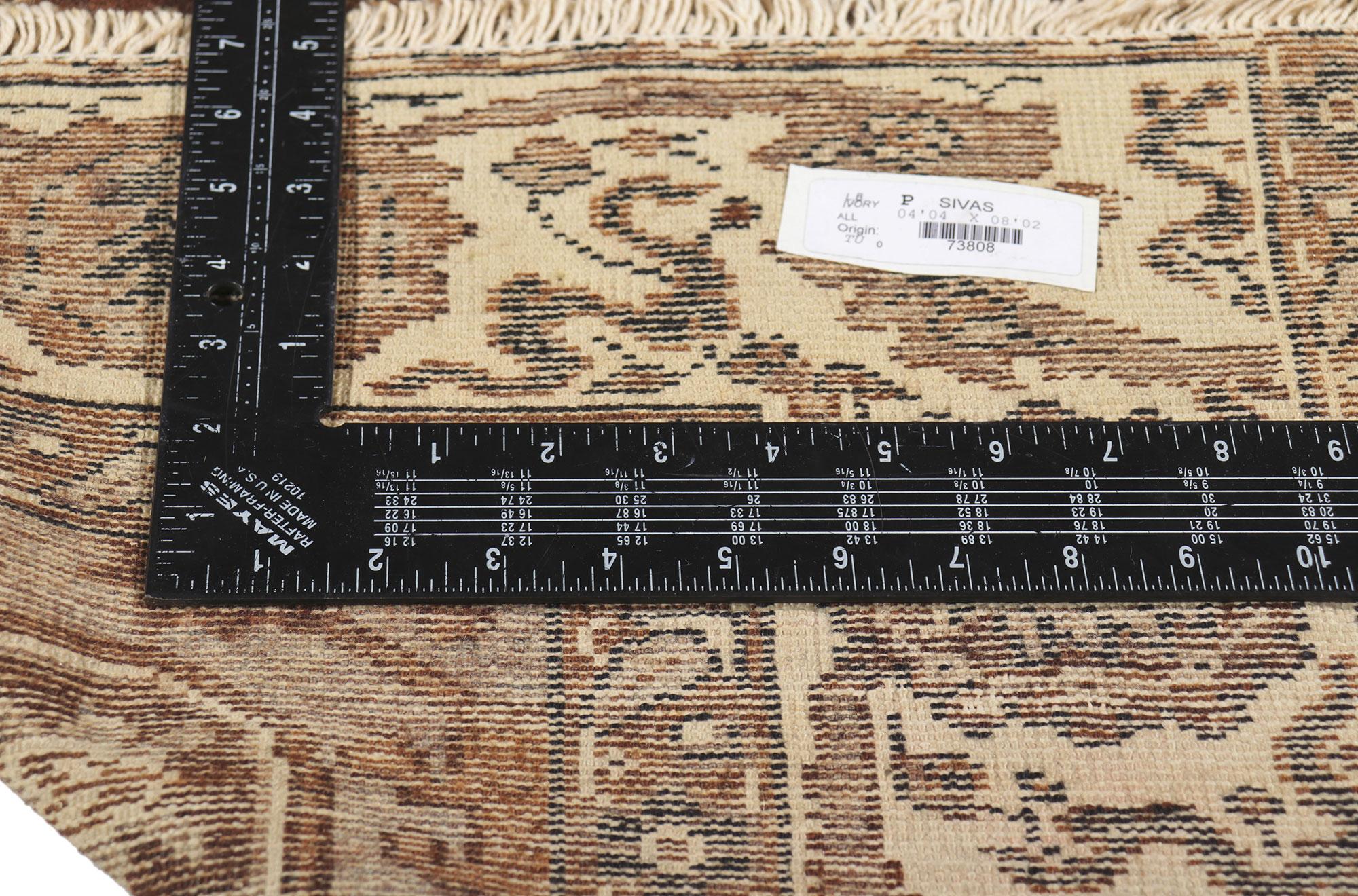 20th Century Vintage Turkish Sivas Rug with Warm Earth-Tone Colors For Sale